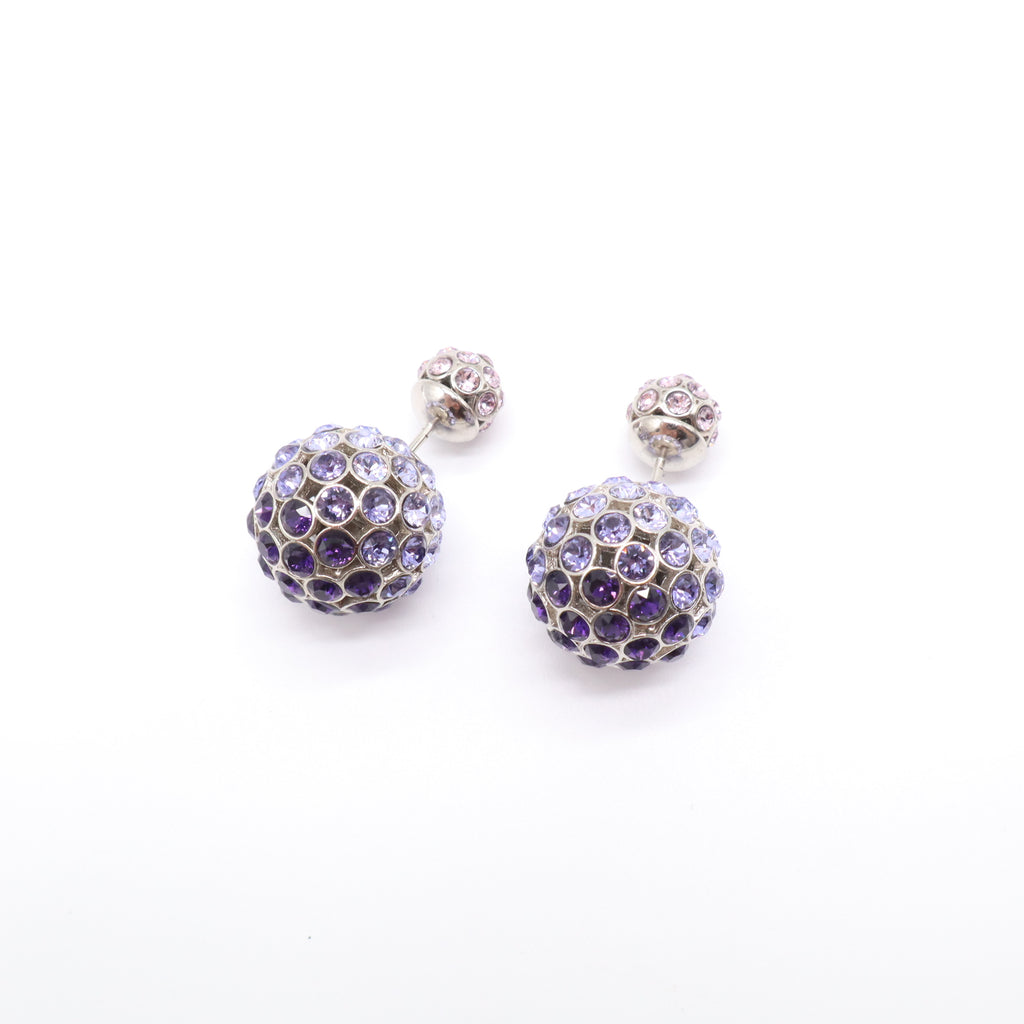 Dior Crystal Honeycomb Disco Ball Stud Earrings W21715