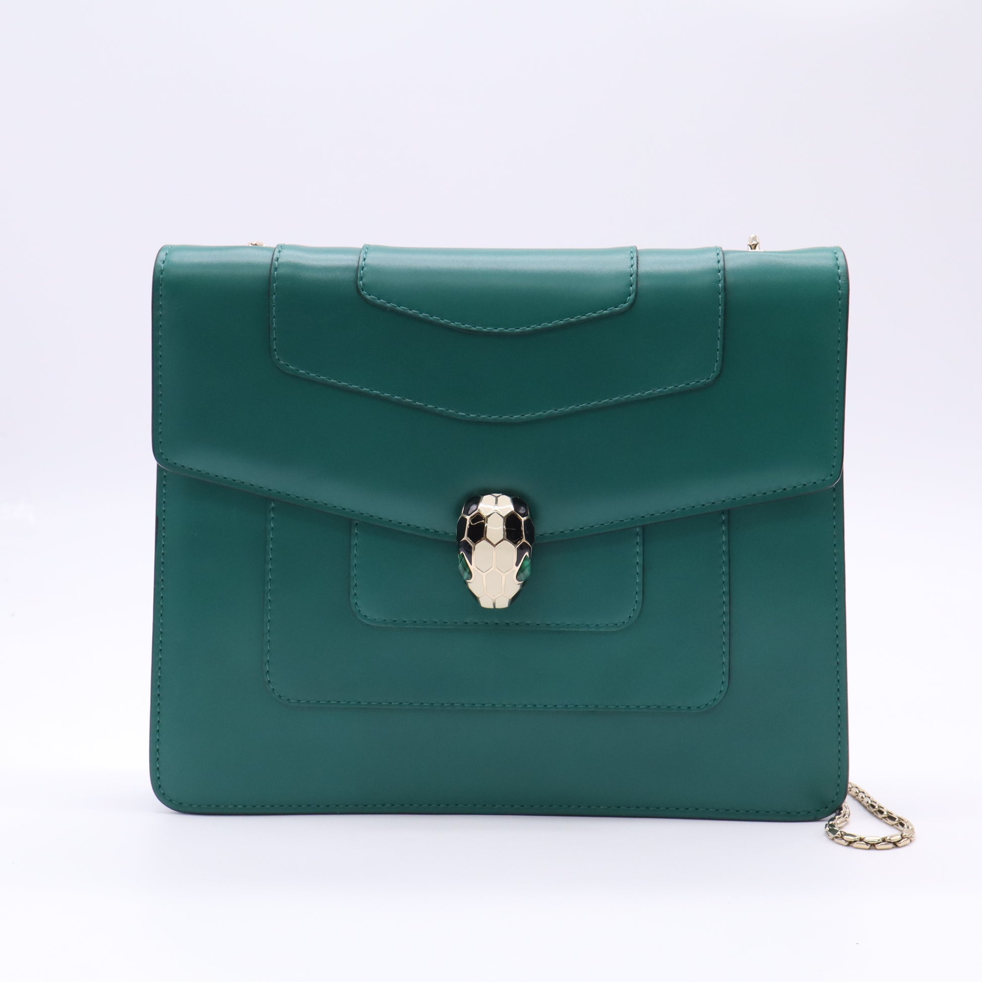 Emerald Green Leather Medium Serpenti Forever Shoulder Bag B23457