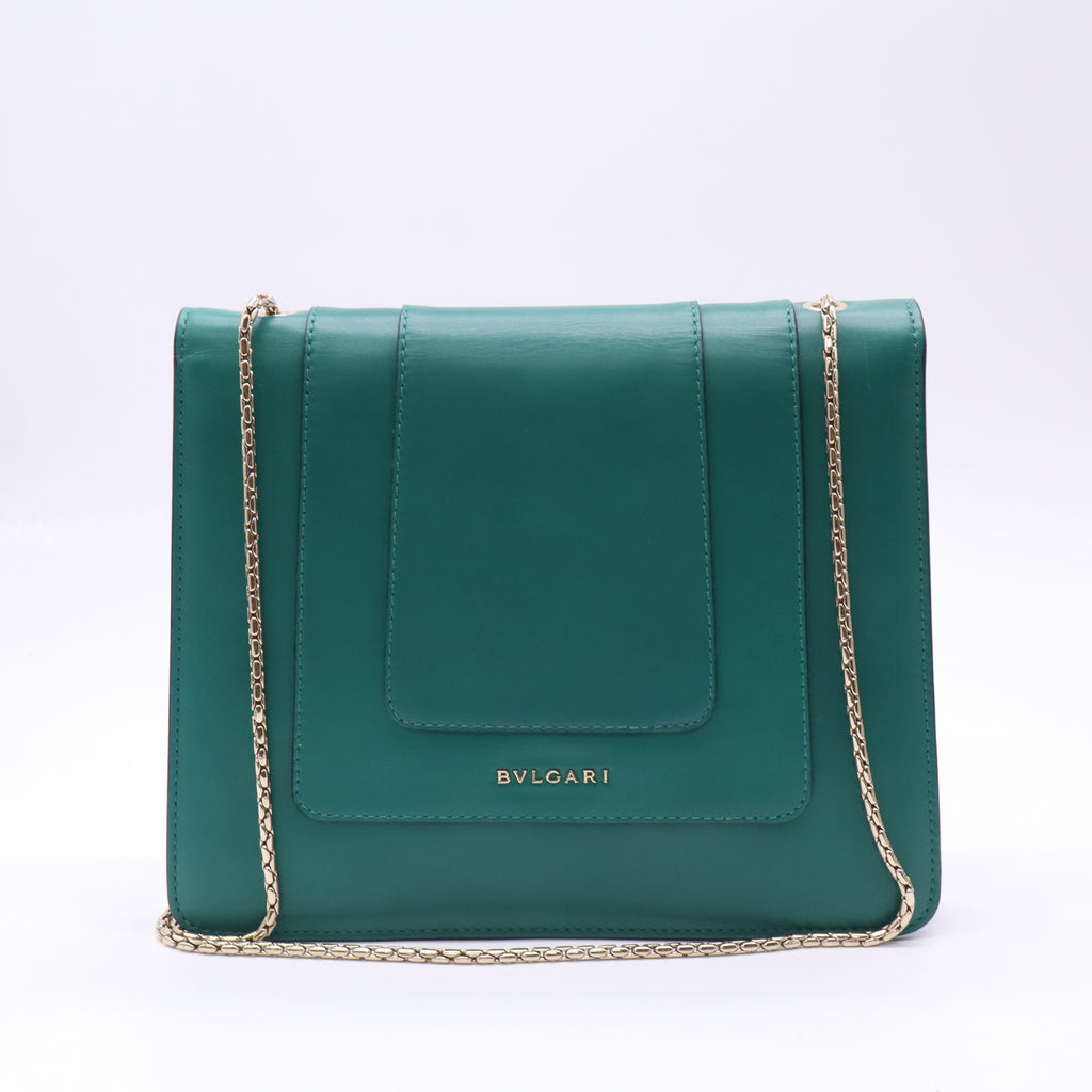 Emerald Green Leather Medium Serpenti Forever Shoulder Bag B23457