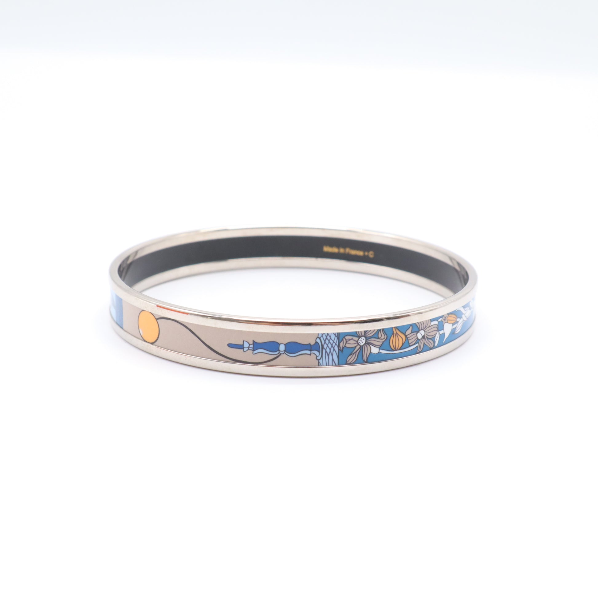 Hermes Les Cles Printed Enamel Narrow Bracelet W21669