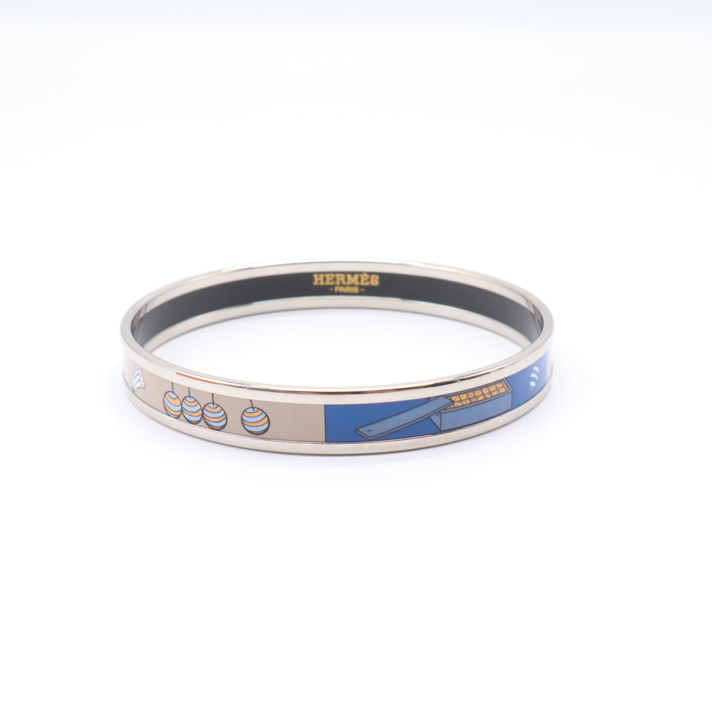 Hermes Les Cles Printed Enamel Narrow Bracelet W21669