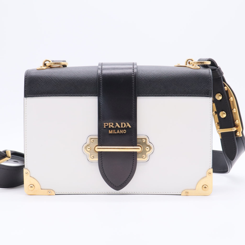 City Calf Saffiano Cahier Bag Talco Black