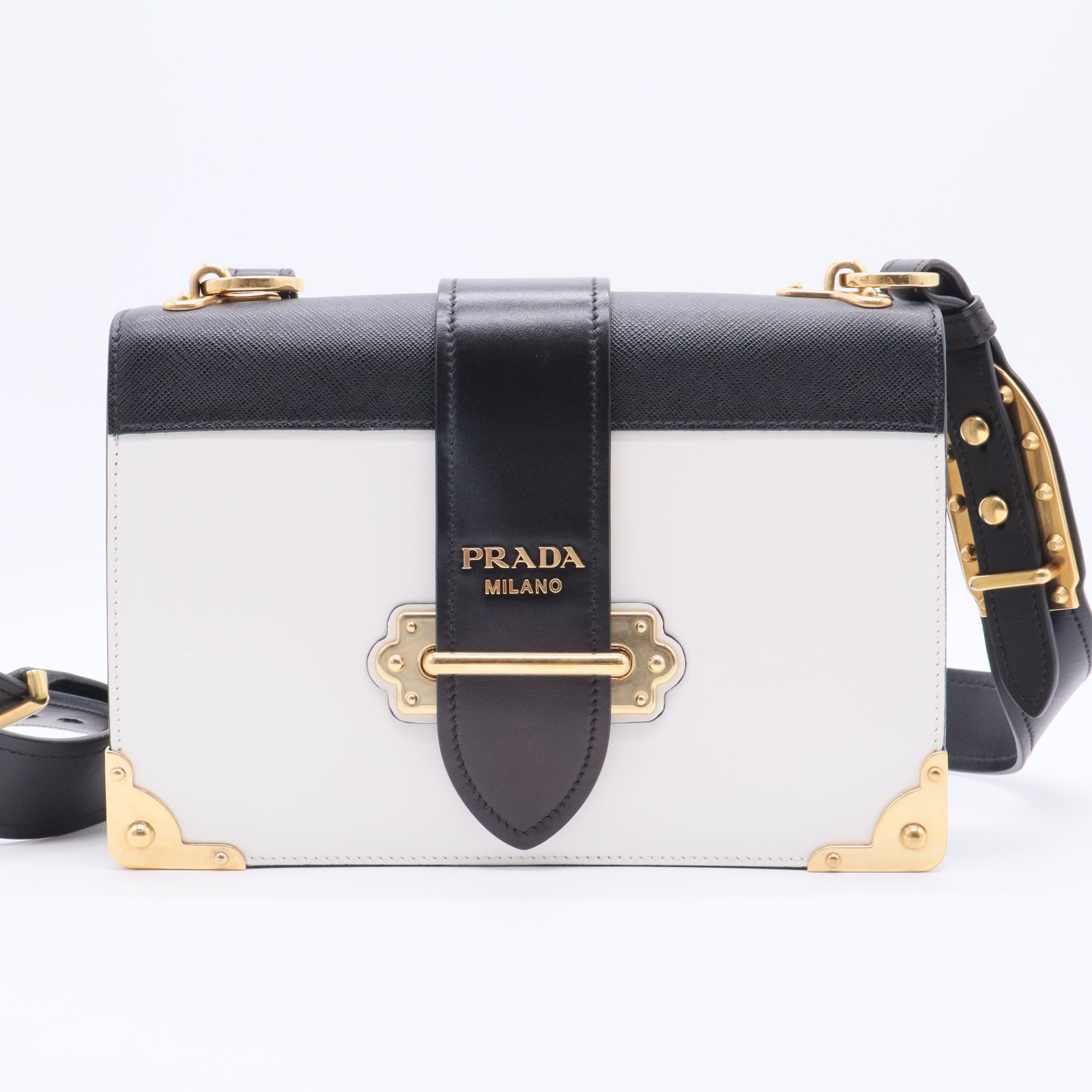 City Calf Saffiano Cahier Bag Talco Black