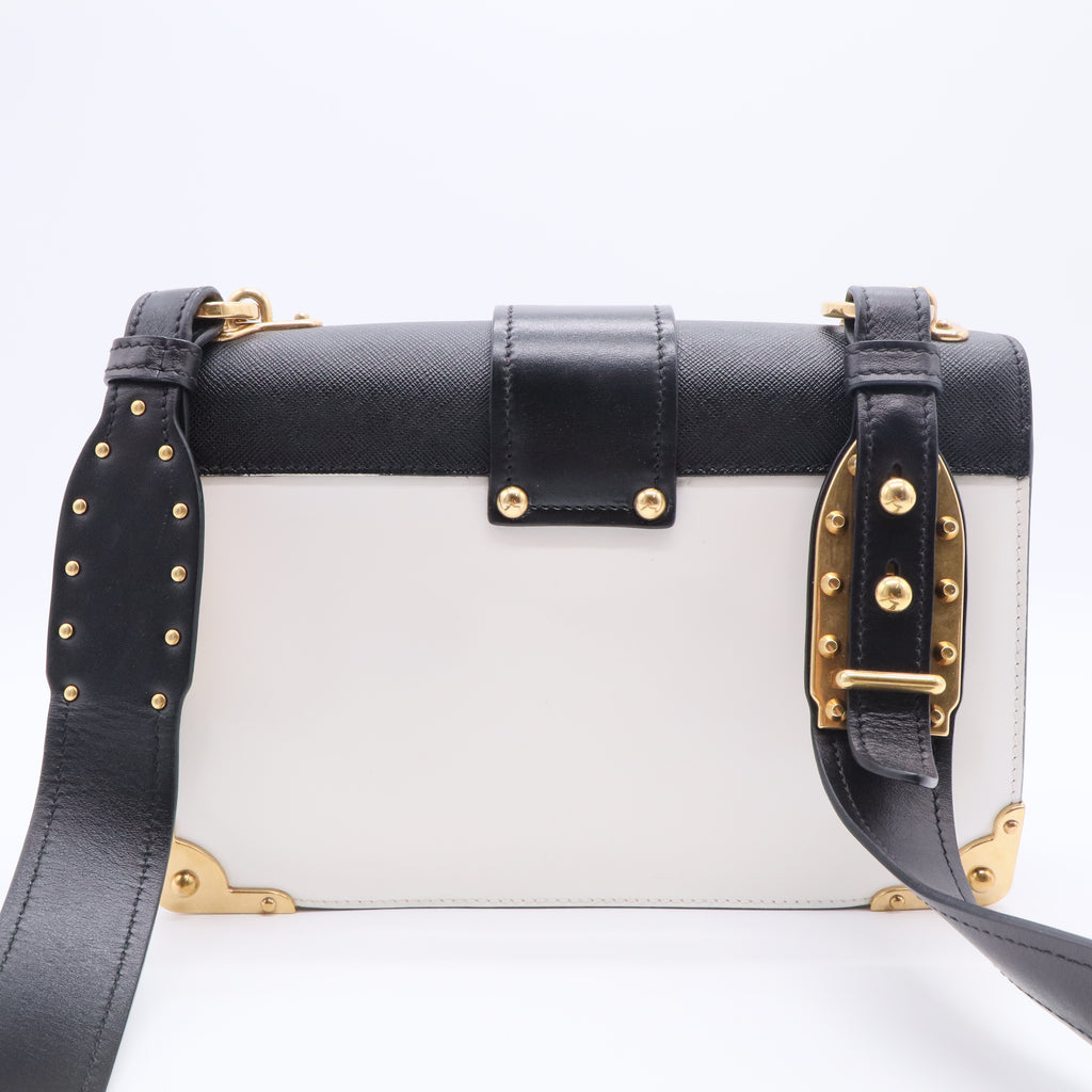 City Calf Saffiano Cahier Bag Talco Black