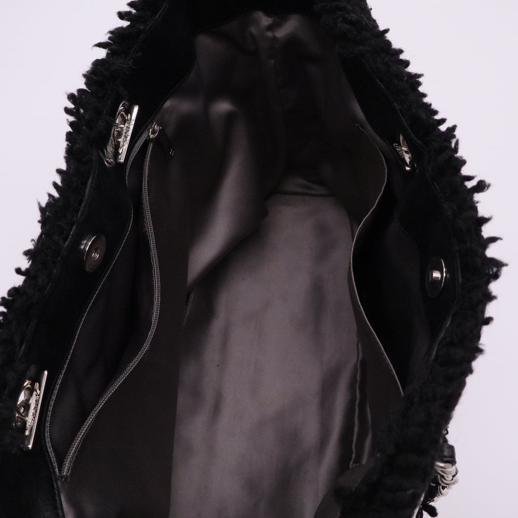 PVC Tweed Tote Black twins