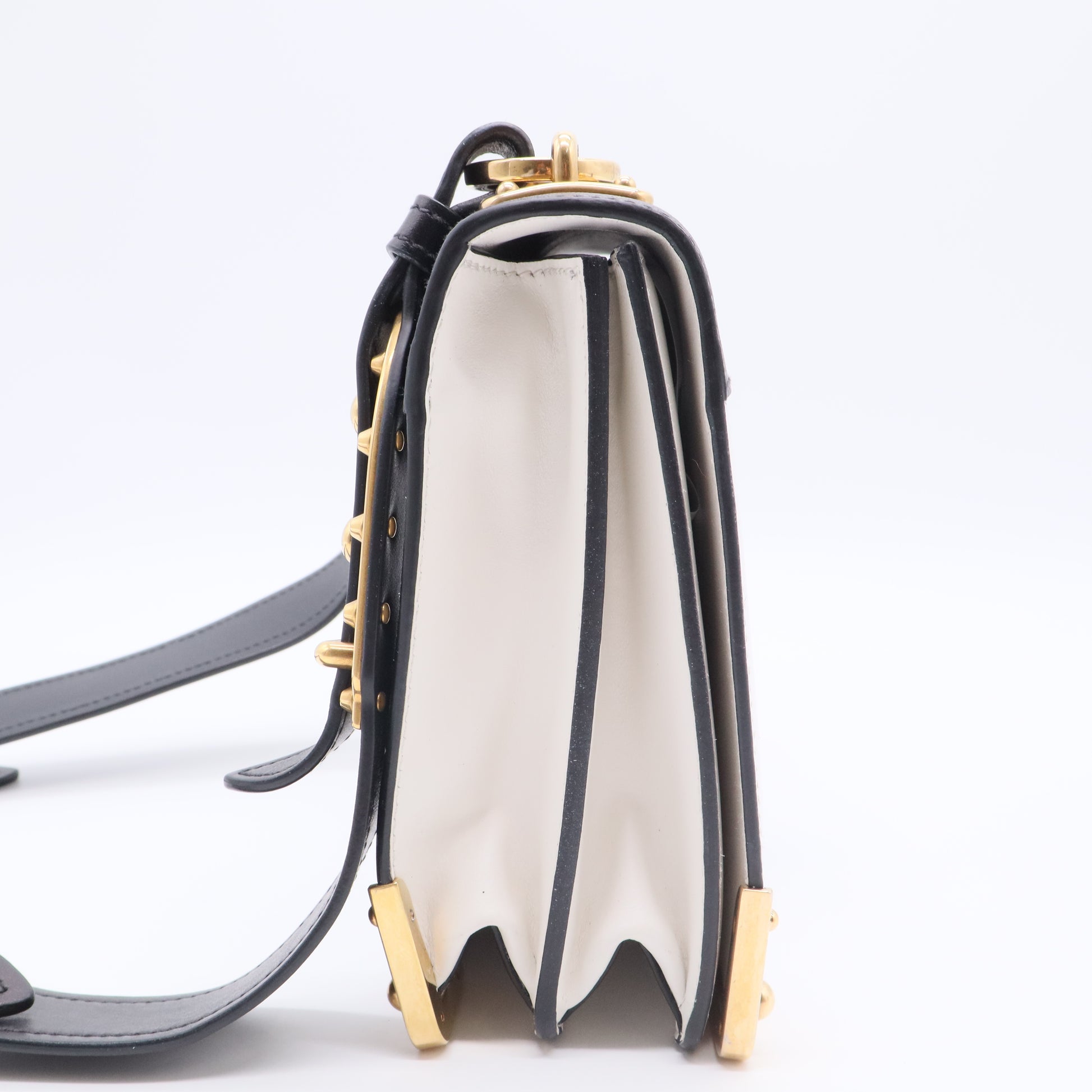 City Calf Saffiano Cahier Bag Talco Black