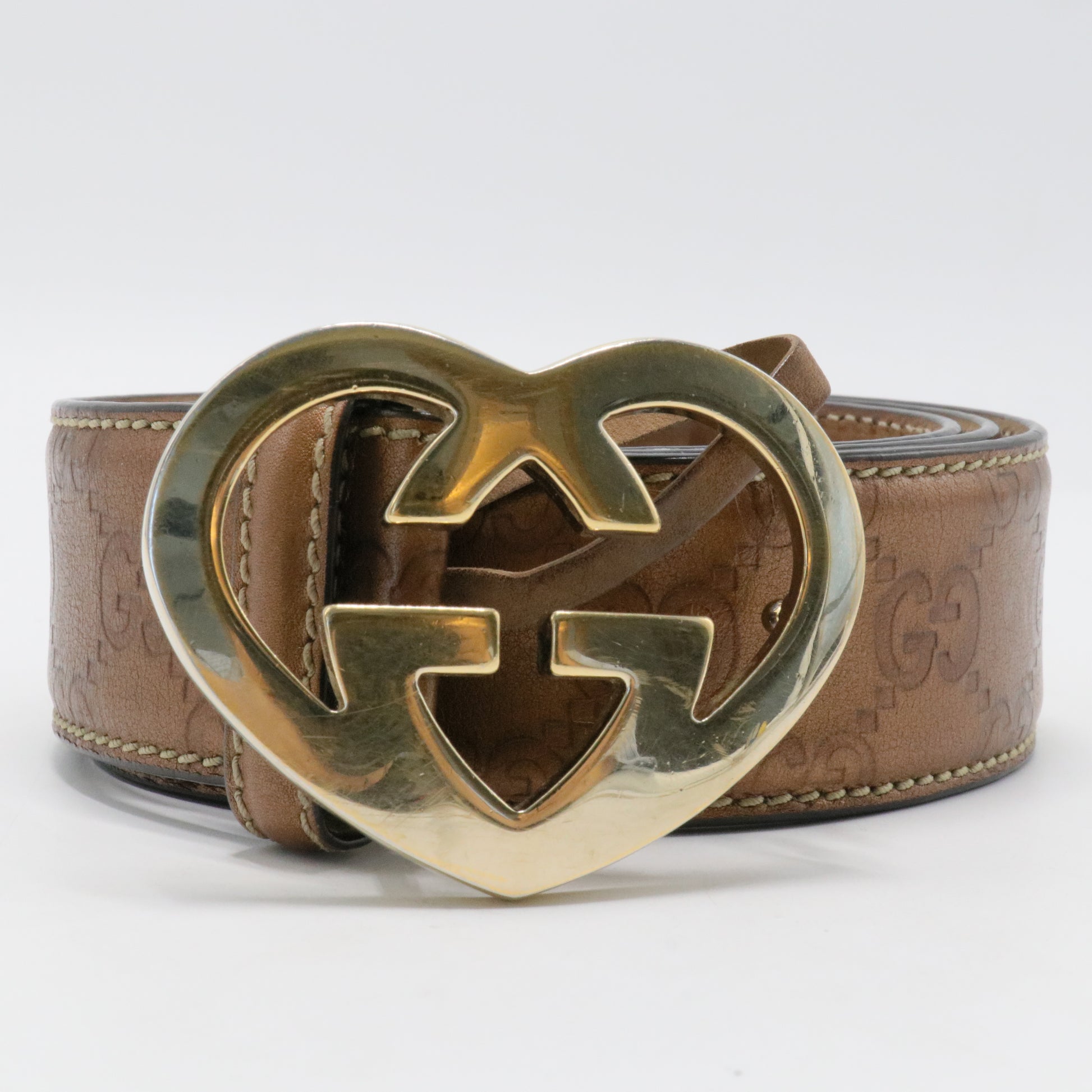 Guccissima  GG Heart Buckle Belt85/34