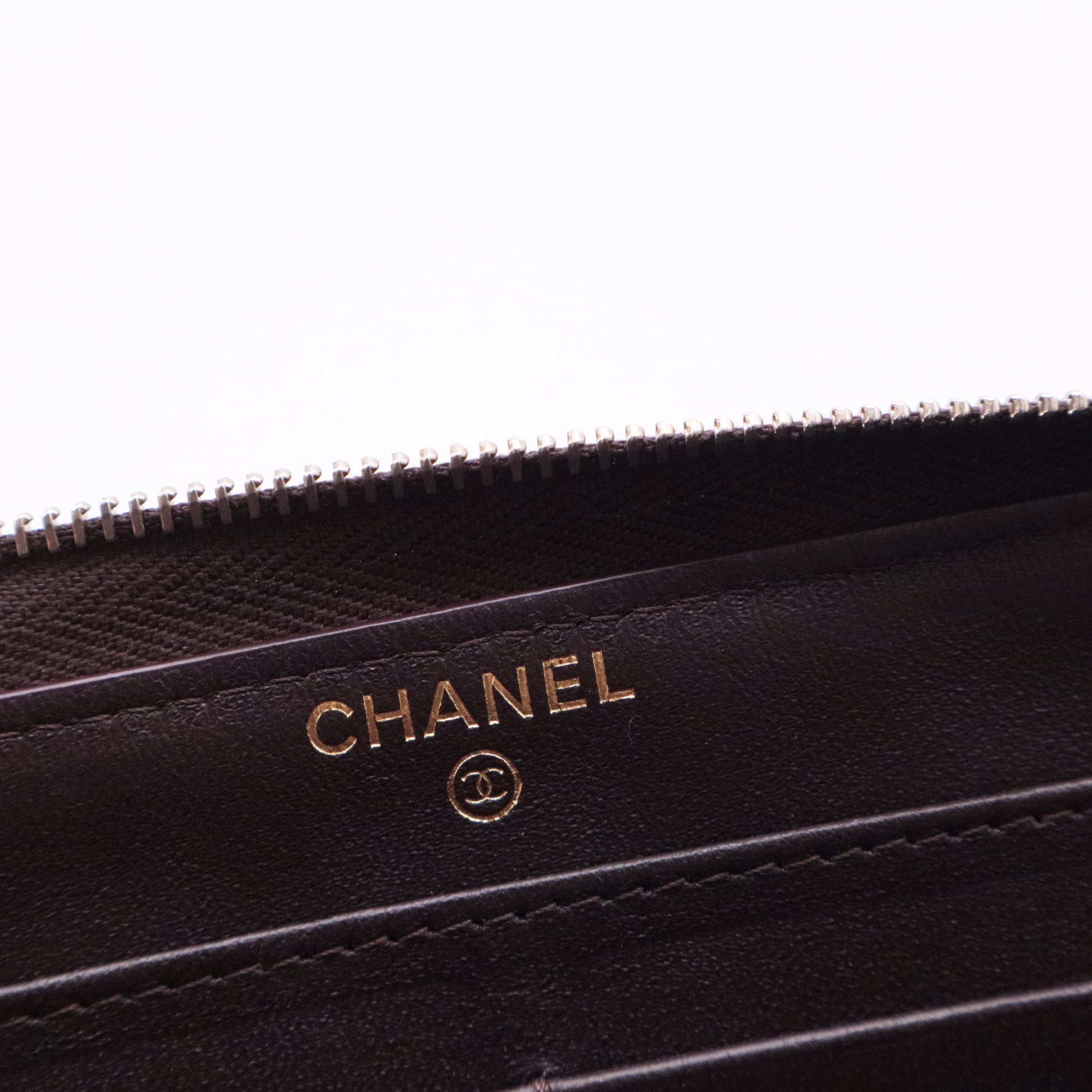 Zip Around Wallet Quilted Lambskin Long
