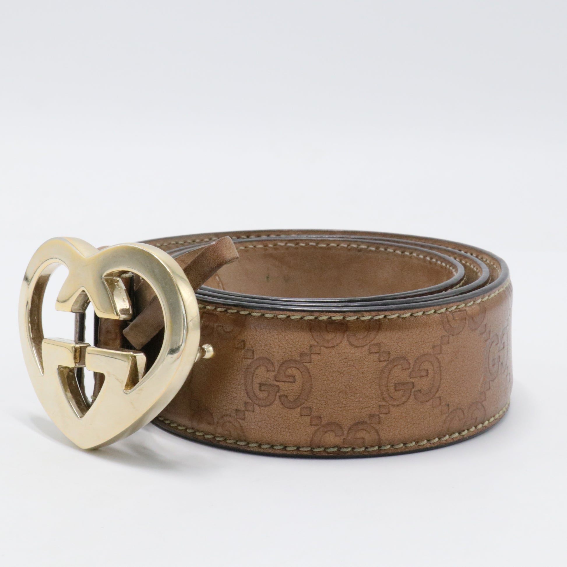 Guccissima  GG Heart Buckle Belt85/34