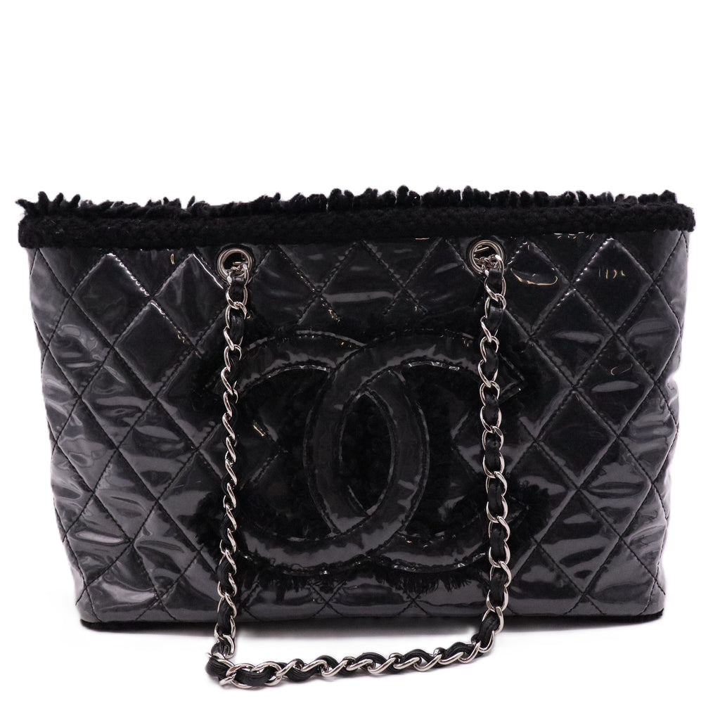 PVC Tweed Tote Black twins