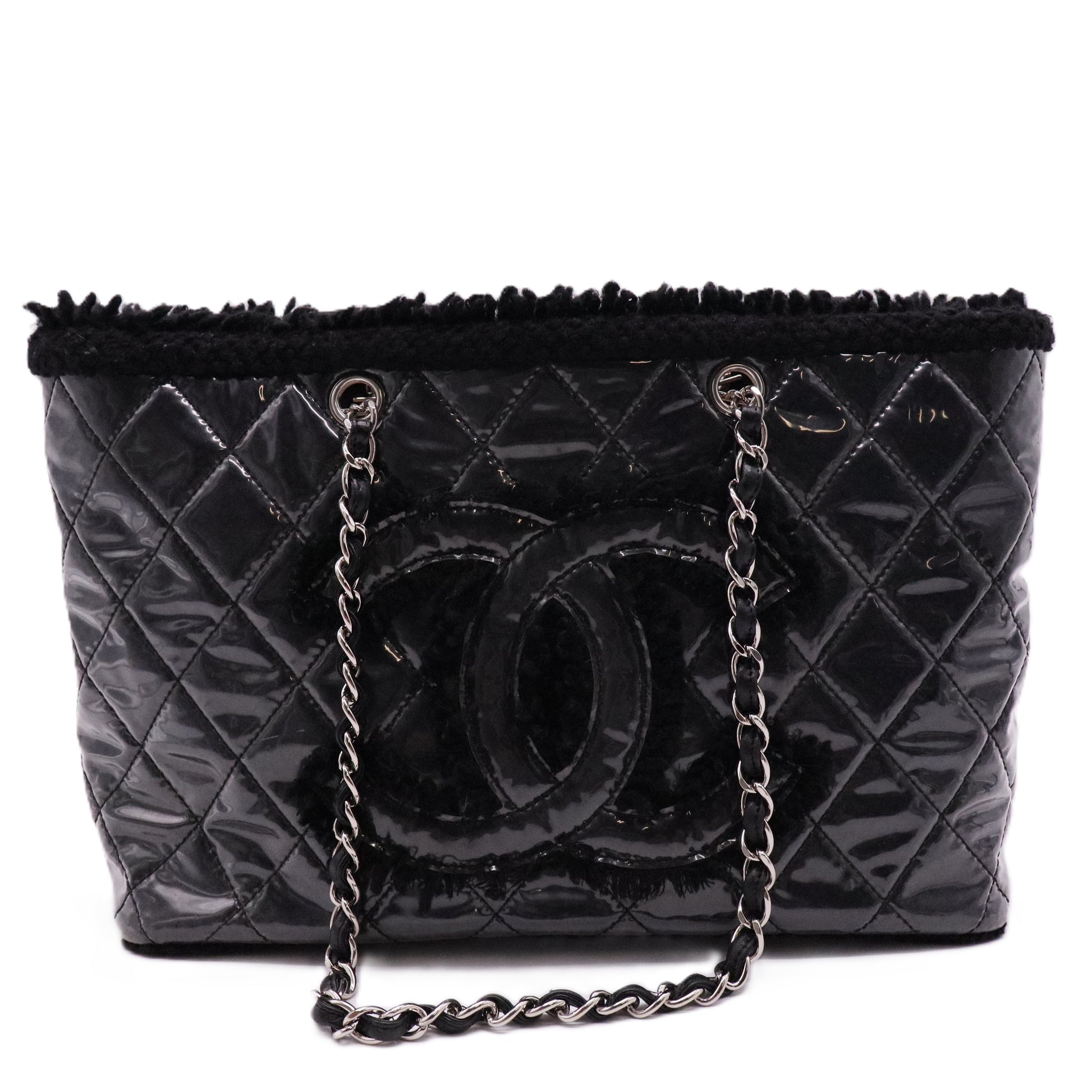 PVC Tweed Tote Black twins
