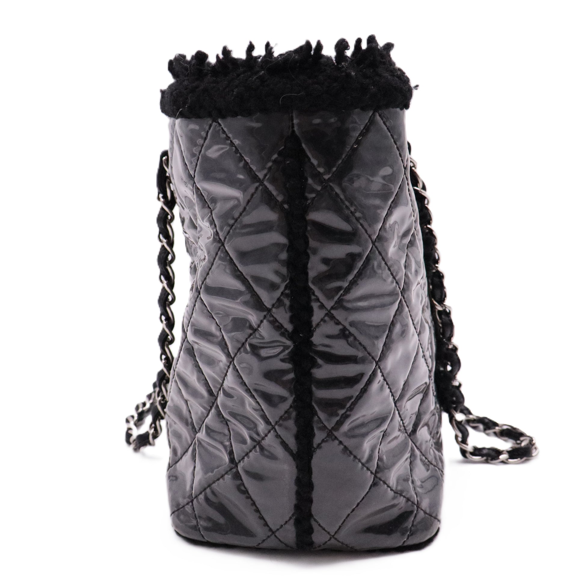 PVC Tweed Tote Black twins