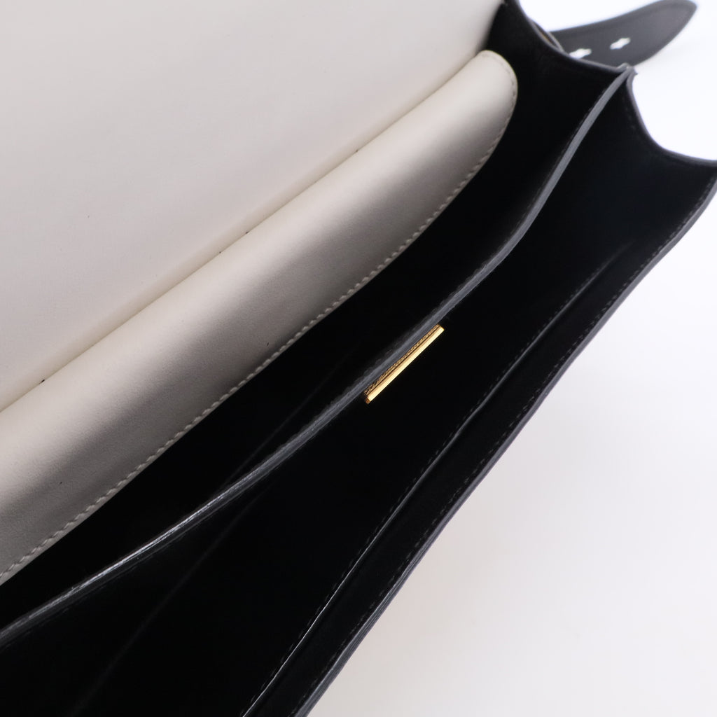 City Calf Saffiano Cahier Bag Talco Black