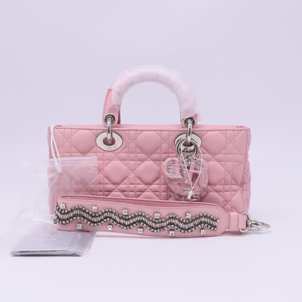 Lady D-Joy Bag Cannage Quilt Lambskin with Crystal Detail Medium Twins LDJ4460
