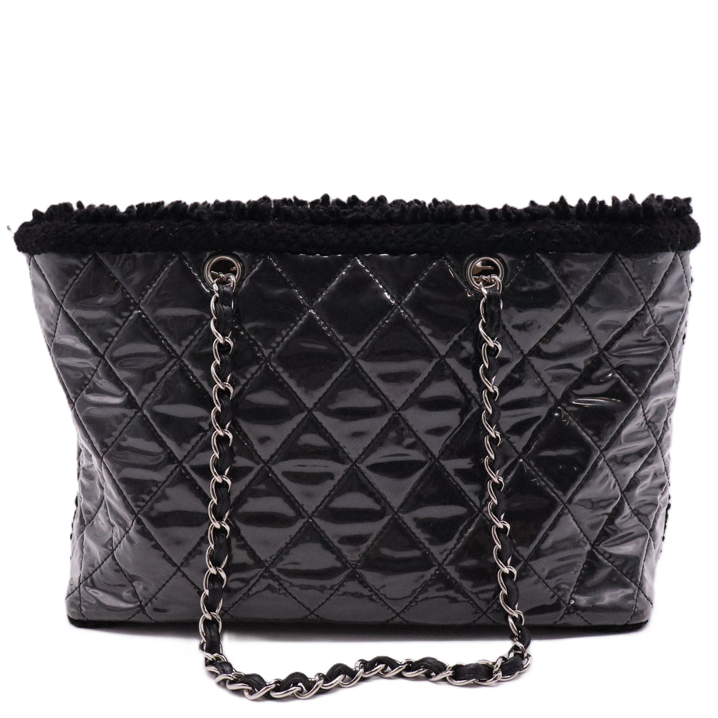 PVC Tweed Tote Black twins