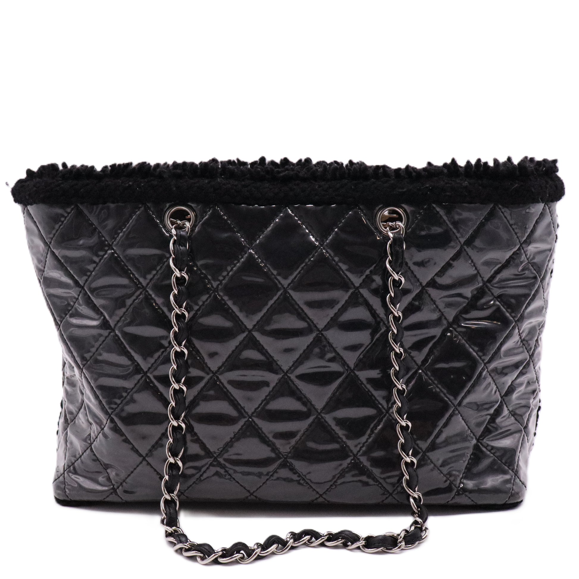 PVC Tweed Tote Black twins