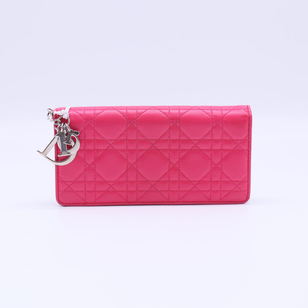 Christian Dior Calfskin Cannage Lady Dior Rendezvous Wallet Twins LDJ4241