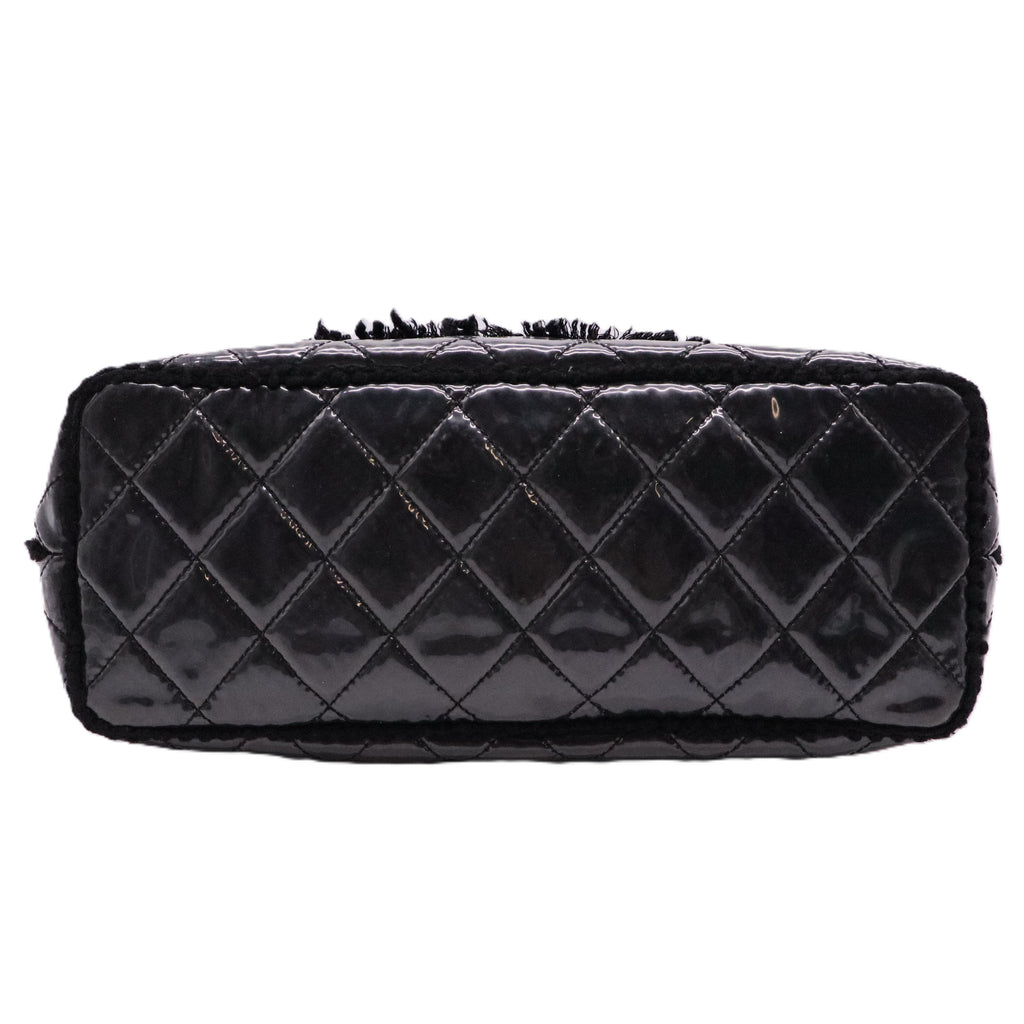 PVC Tweed Tote Black twins
