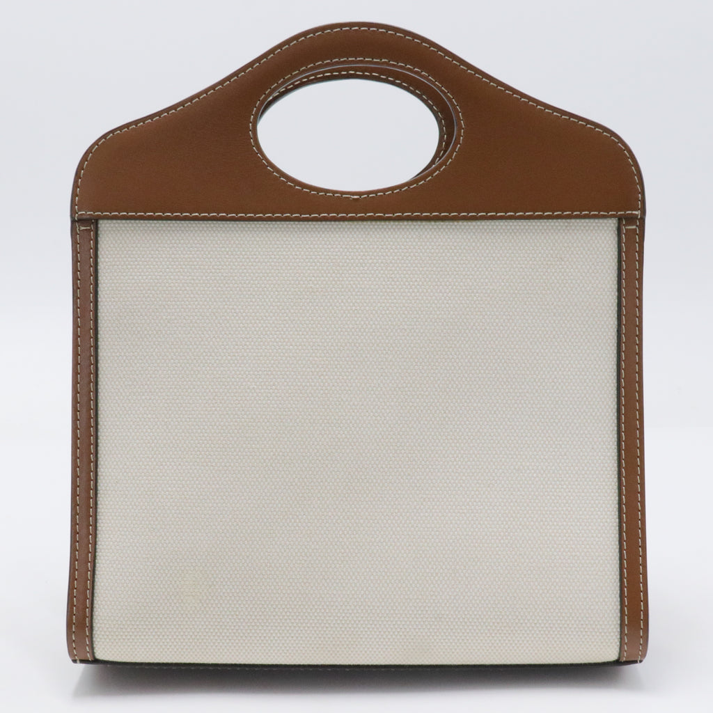 Logo Pocket Tote Canvas with Leather Mini - twins