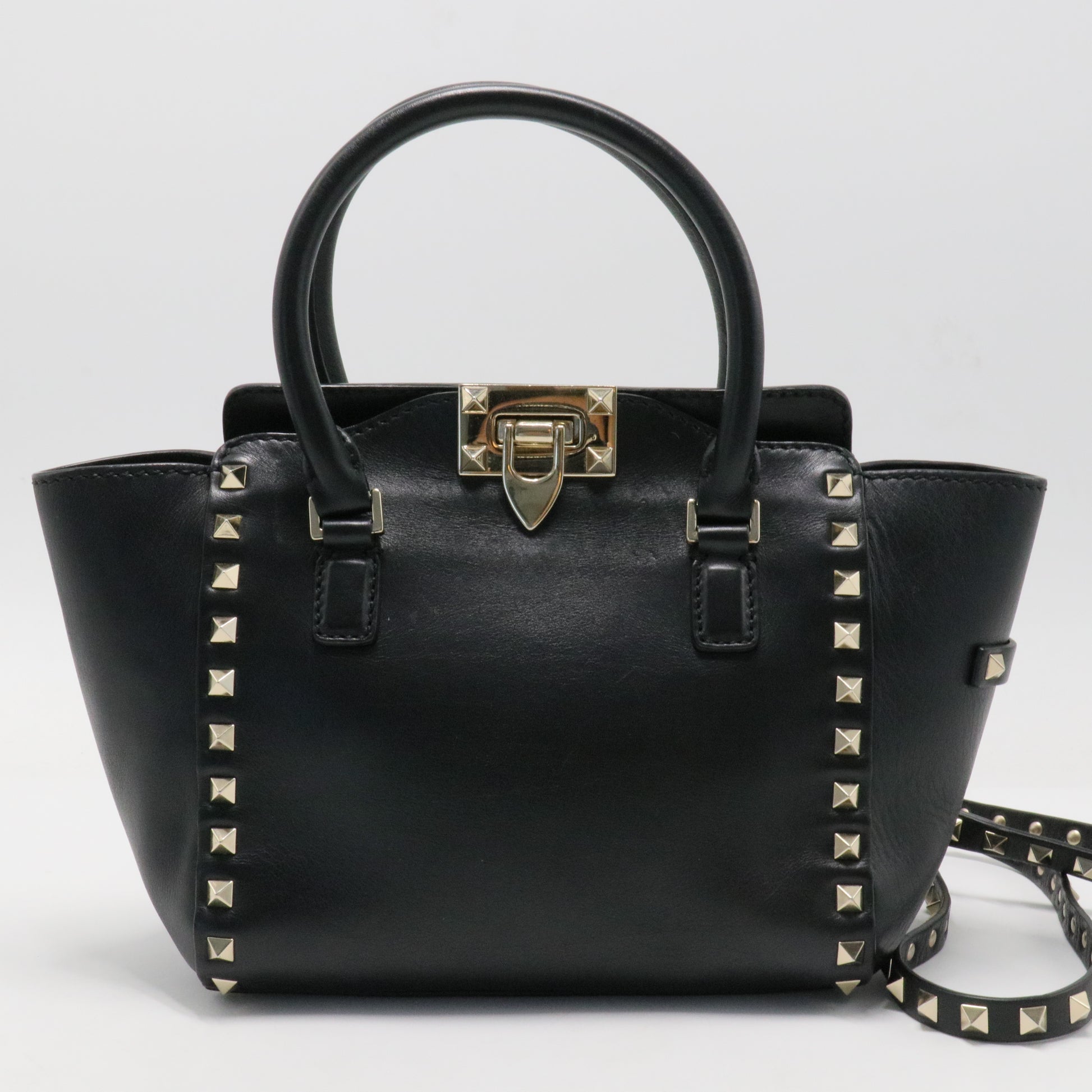 Rockstud Tote Rigid Leather Small