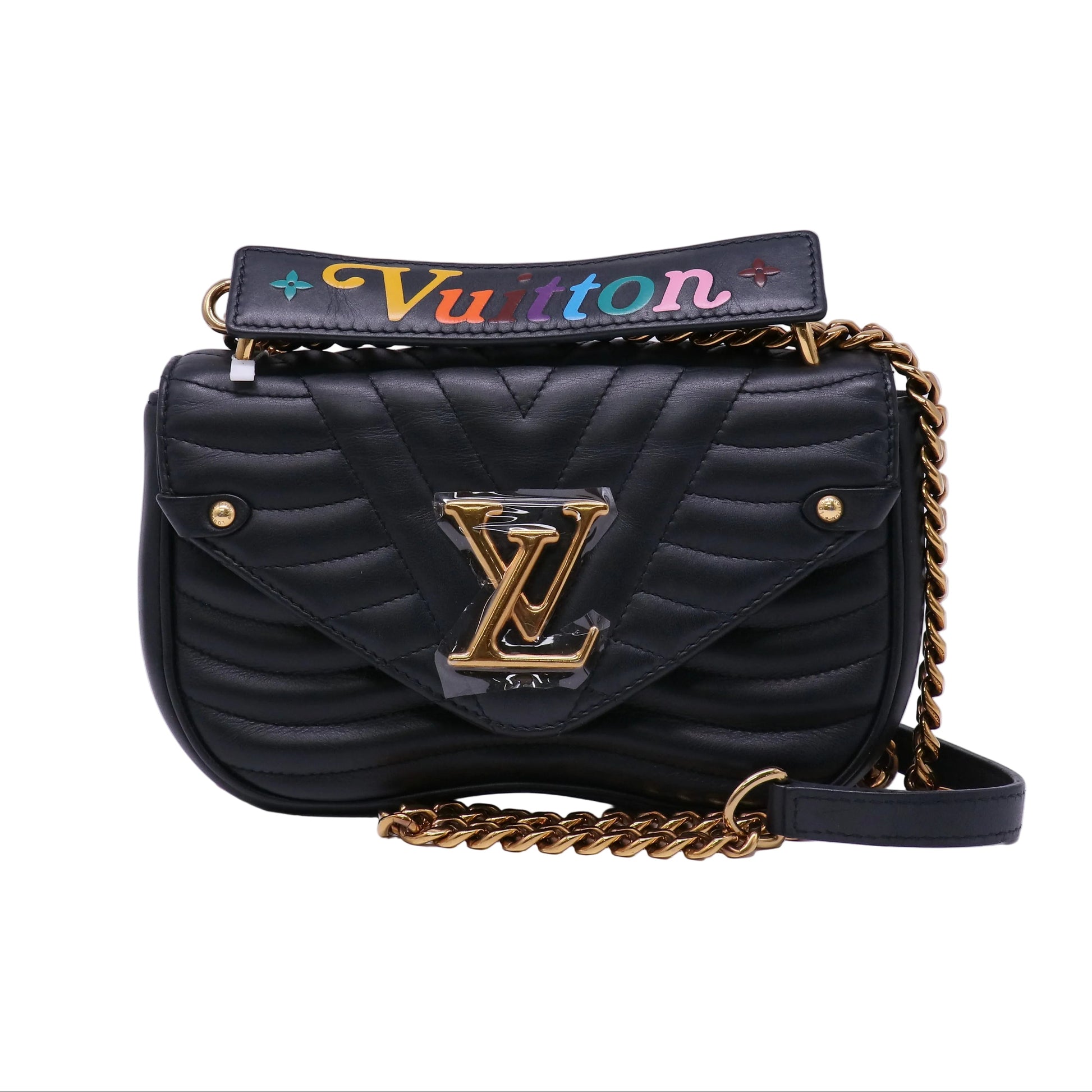 Louis Vuitton Calfskin New Wave Chain PM Black twins LDJ4459