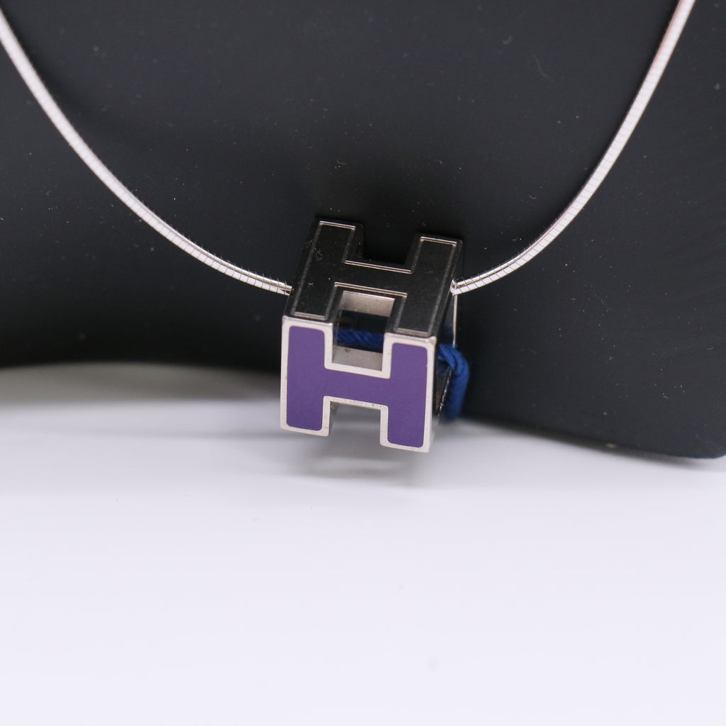 HERMES Cube d'H (H Cube) Necklace Metal Twins LDZ518