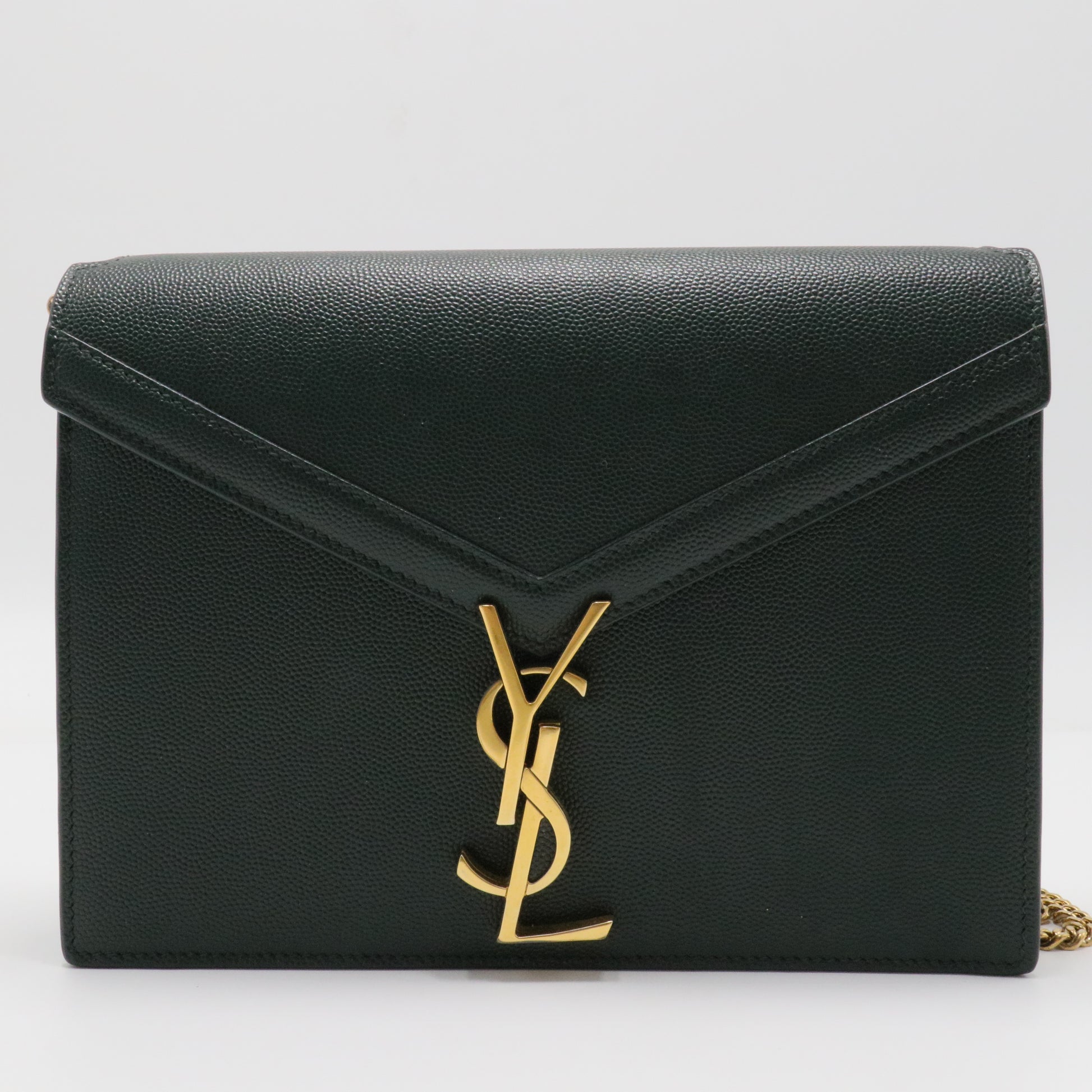 Cassandra Monogram Clasp Bag in Grain de Poudre Embossed Leather