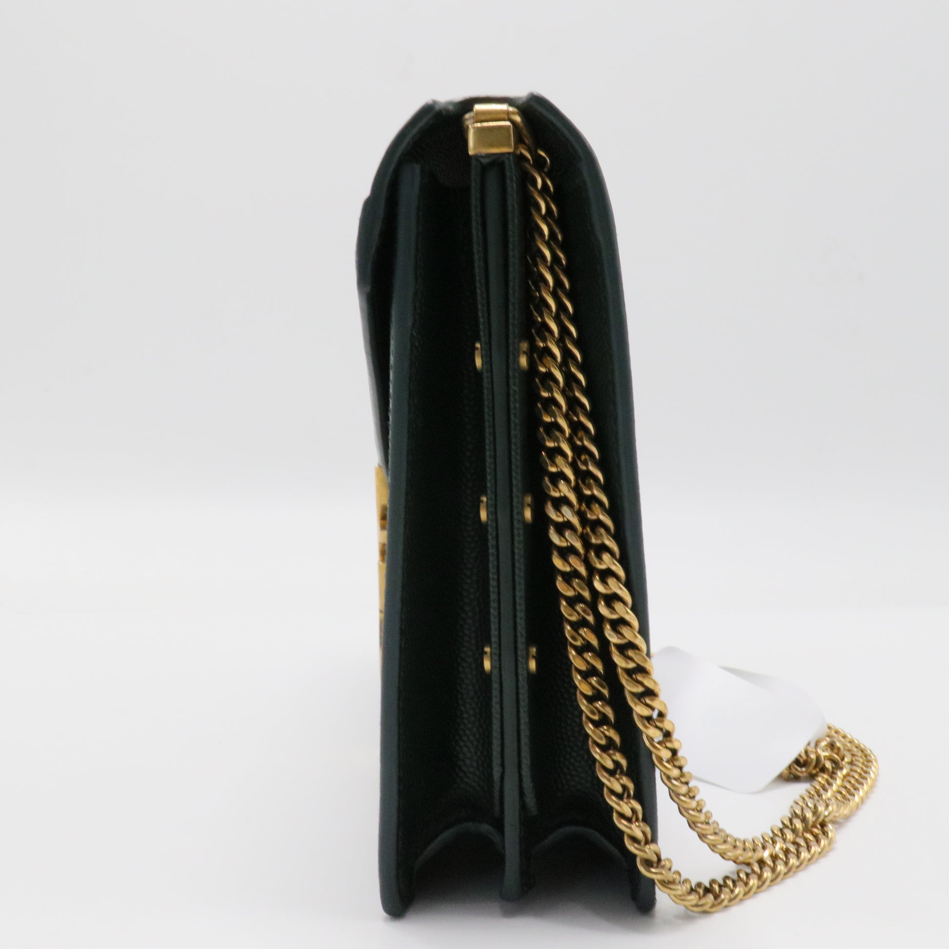 Cassandra Monogram Clasp Bag in Grain de Poudre Embossed Leather