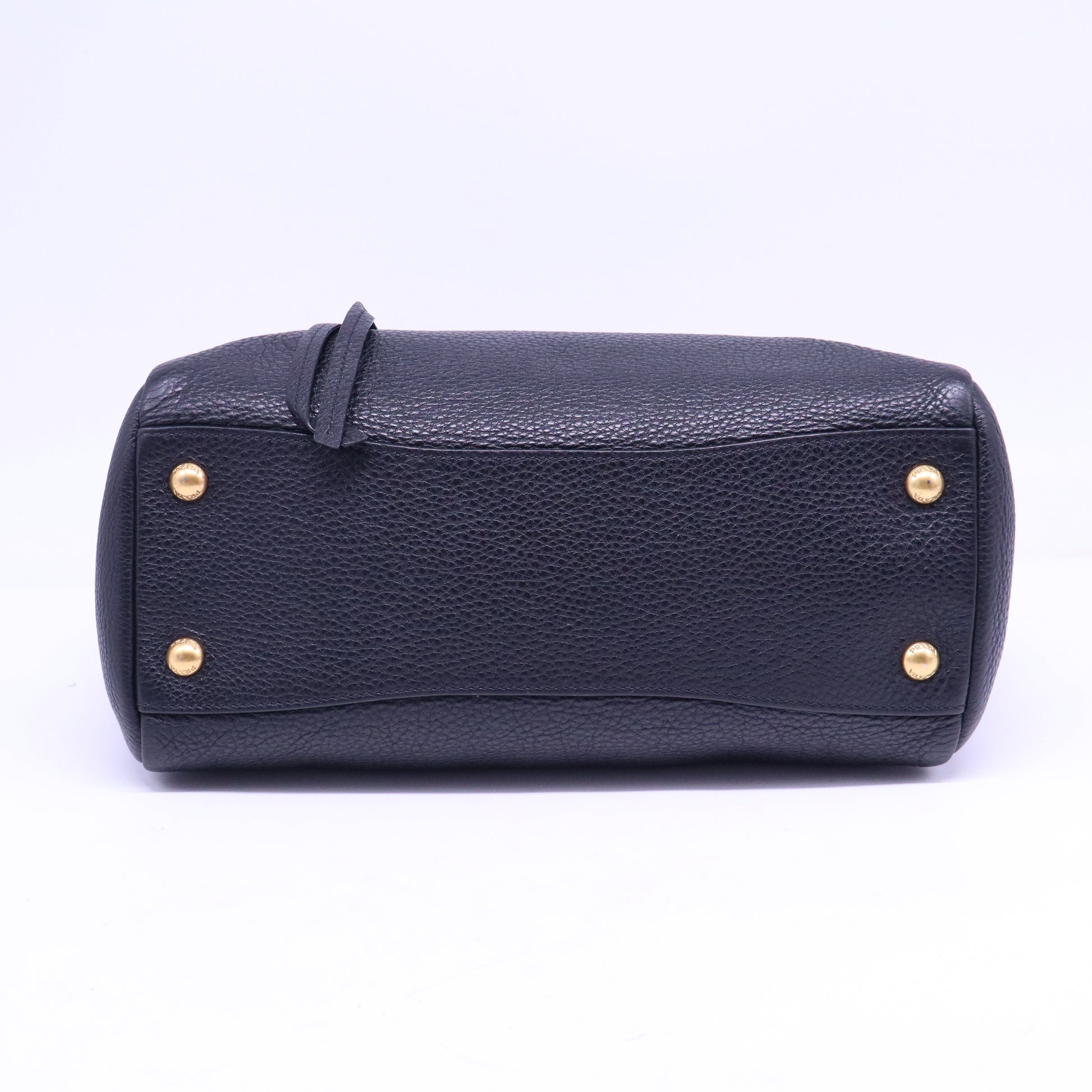 Prada Black Vitello Daino Leather Shopping Tote B21344