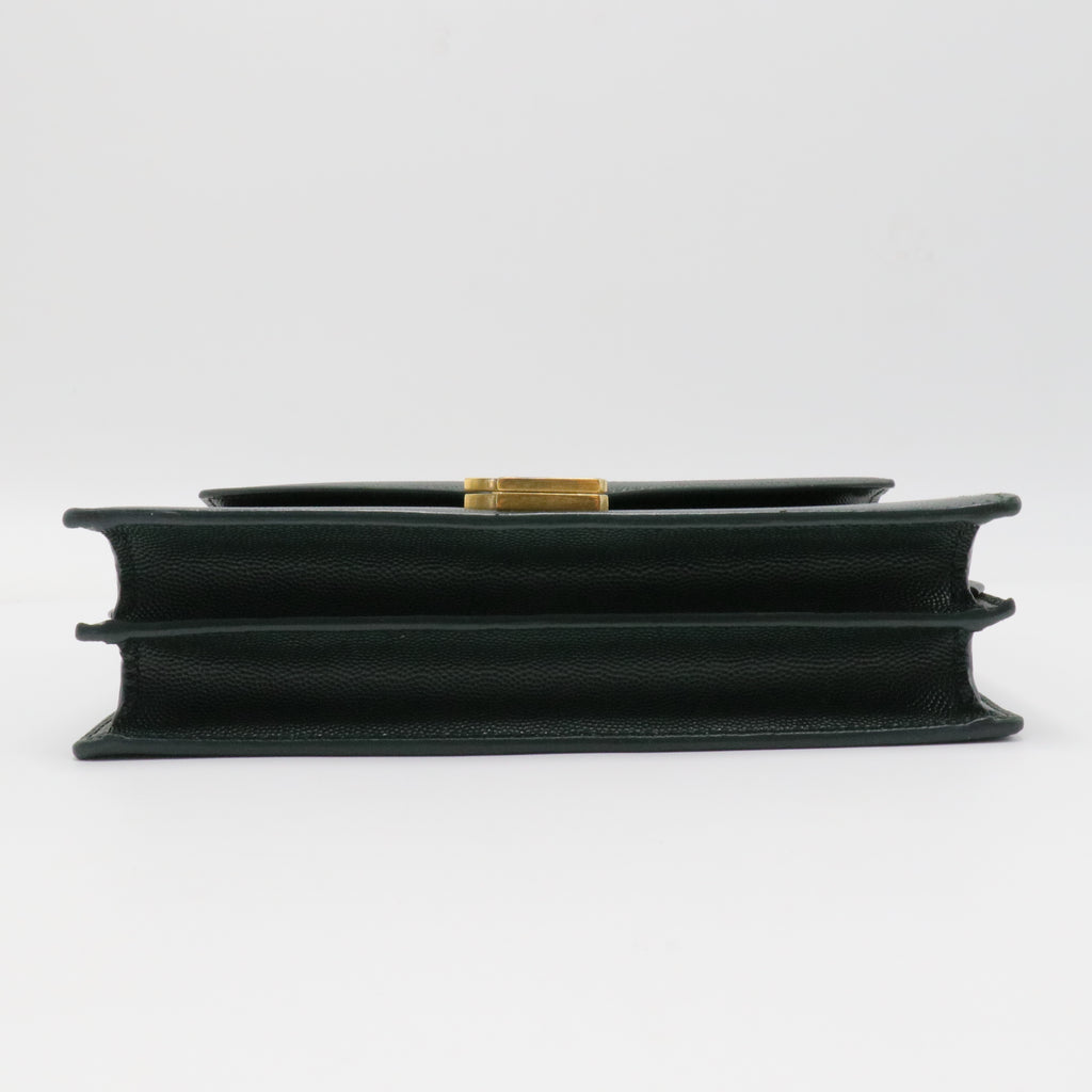 Cassandra Monogram Clasp Bag in Grain de Poudre Embossed Leather