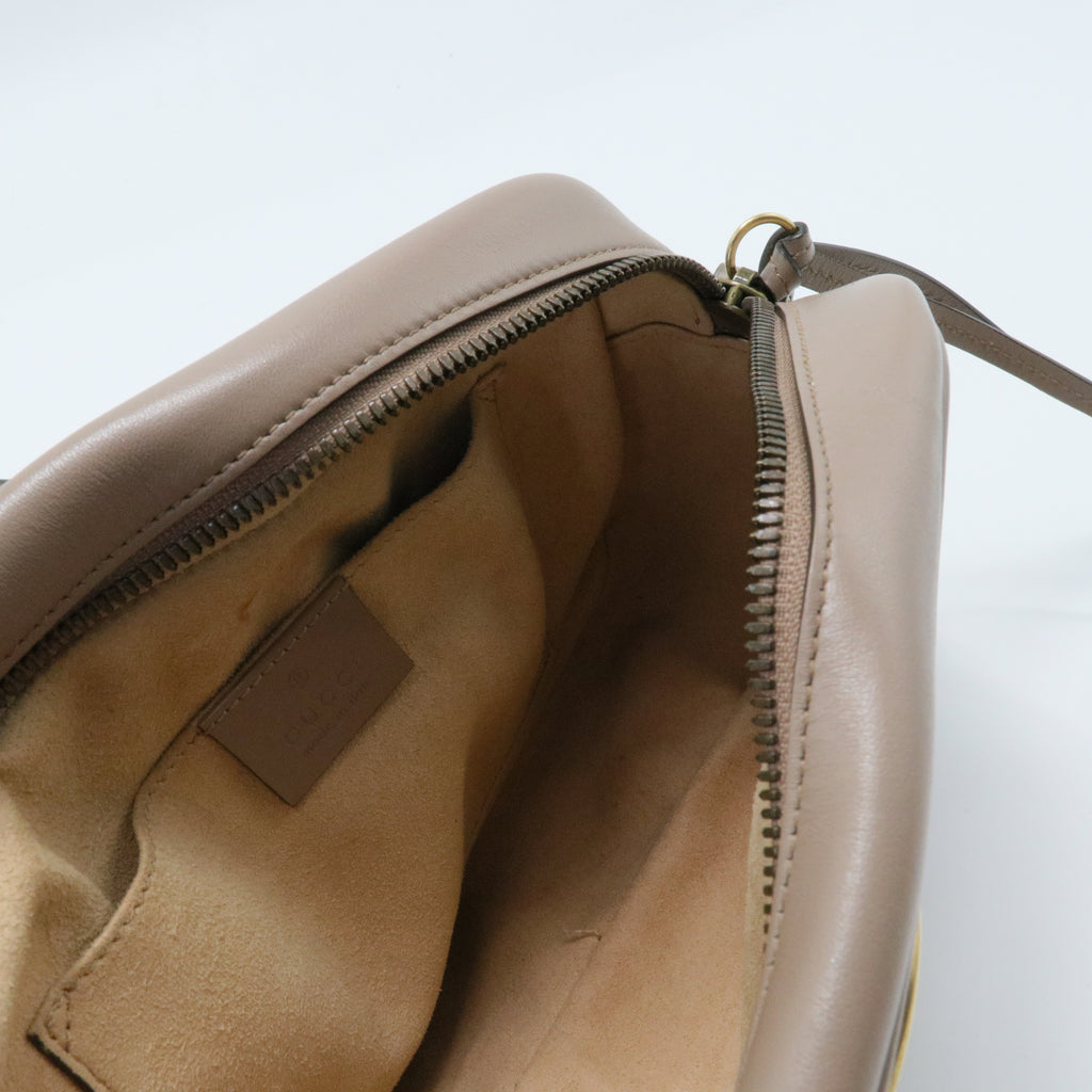 Calfskin Matelasse Small GG Marmont Chain Shoulder Bag Porcelain Rose