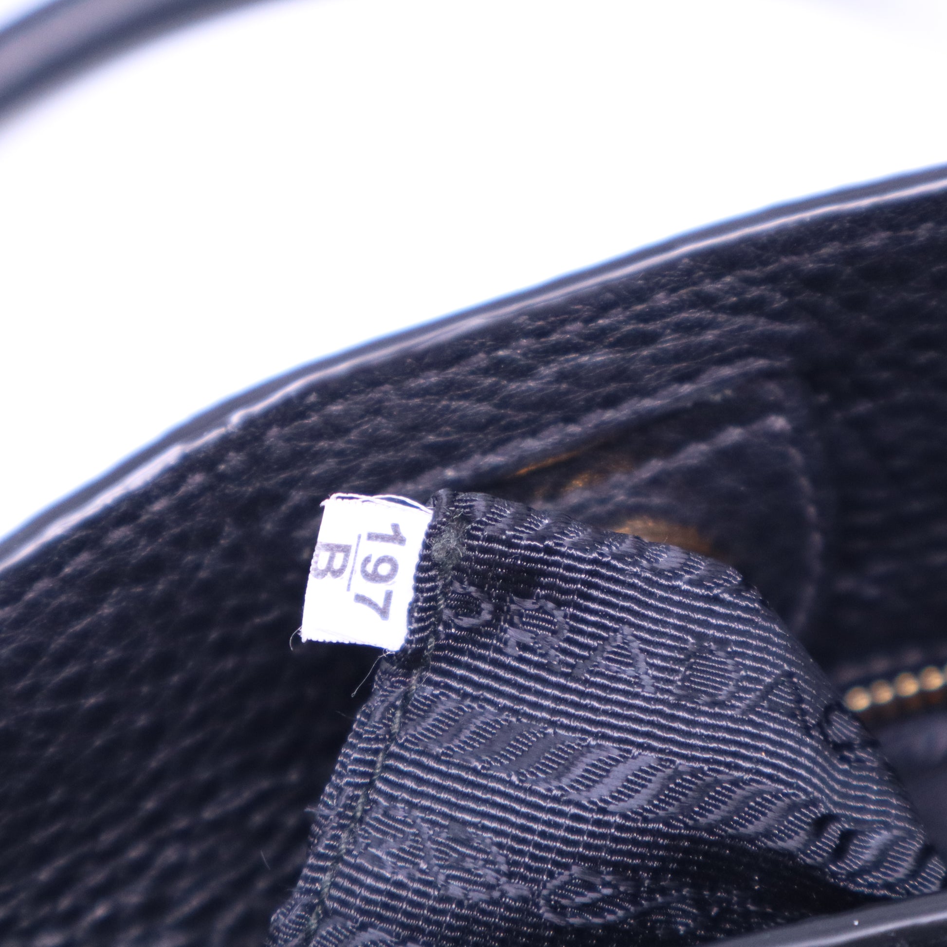 Prada Black Vitello Daino Leather Shopping Tote B21344