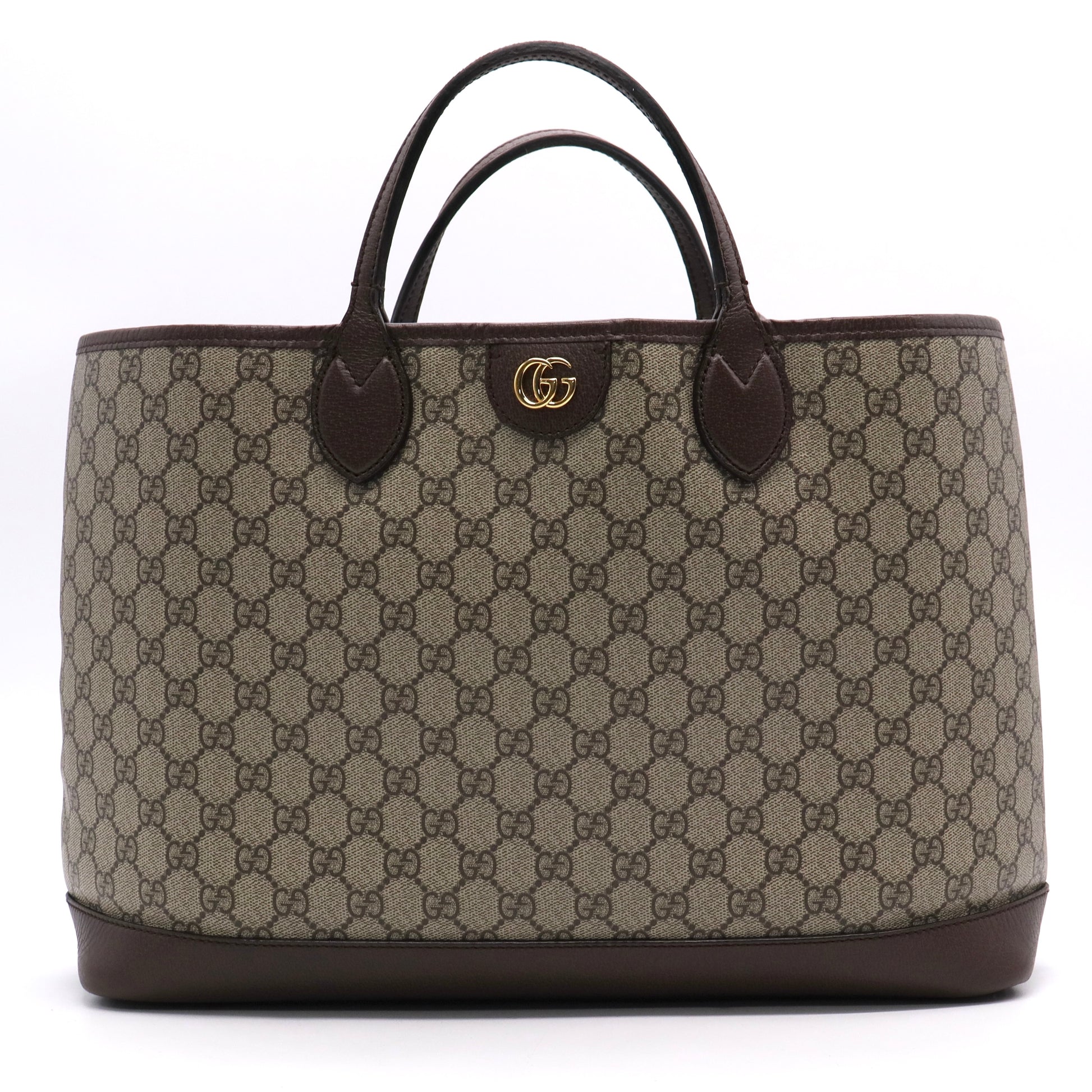 GG Supreme Monogram Textured Calfskin Medium Ophidia Shoulder Tote Bag Beige Ebony New AceroTwins LDJ3121