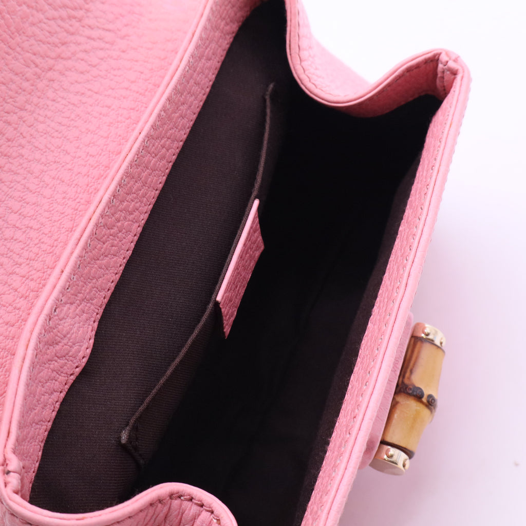 Nailhead Bamboo Top Handle Bag