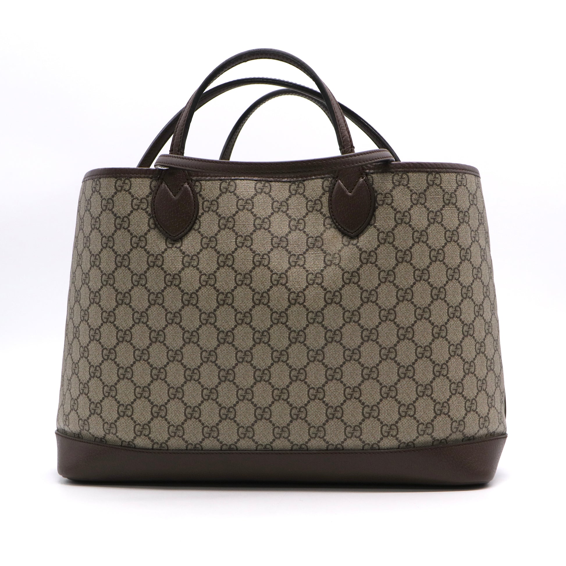 GG Supreme Monogram Textured Calfskin Medium Ophidia Shoulder Tote Bag Beige Ebony New AceroTwins LDJ3121