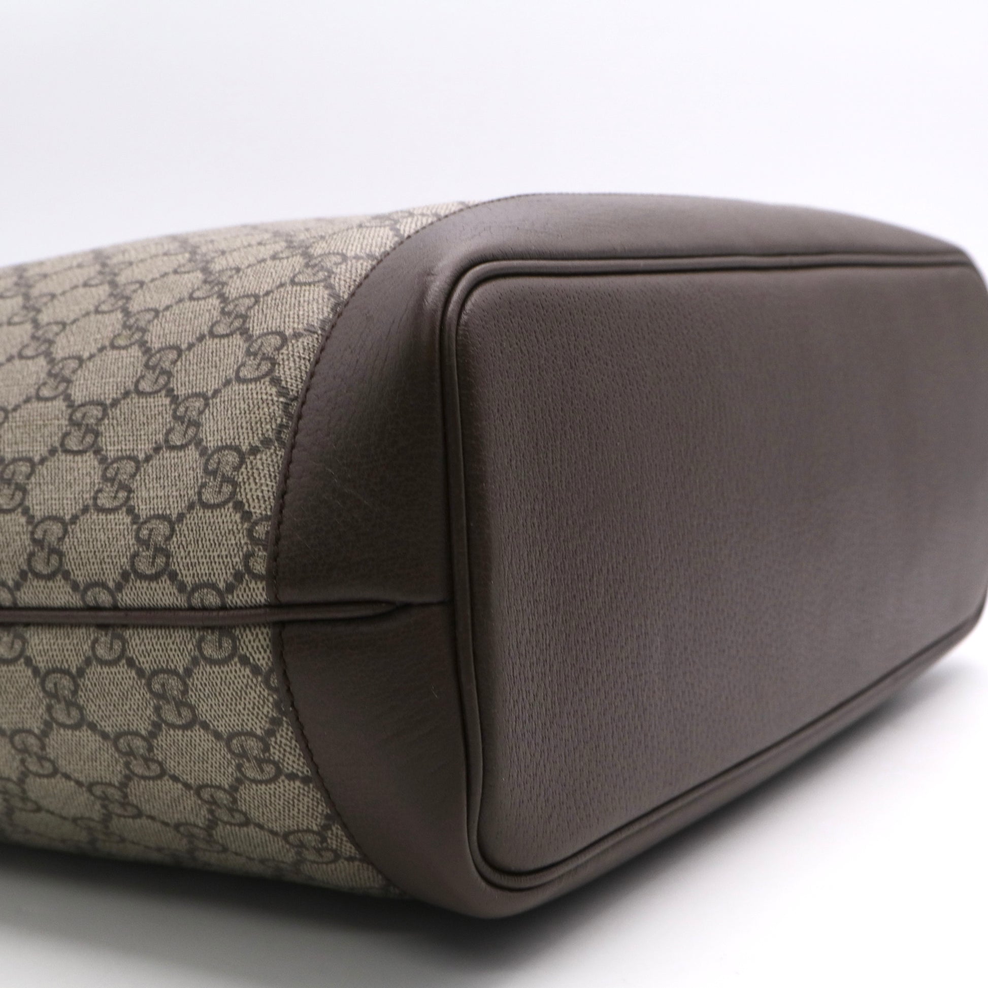 GG Supreme Monogram Textured Calfskin Medium Ophidia Shoulder Tote Bag Beige Ebony New AceroTwins LDJ3121