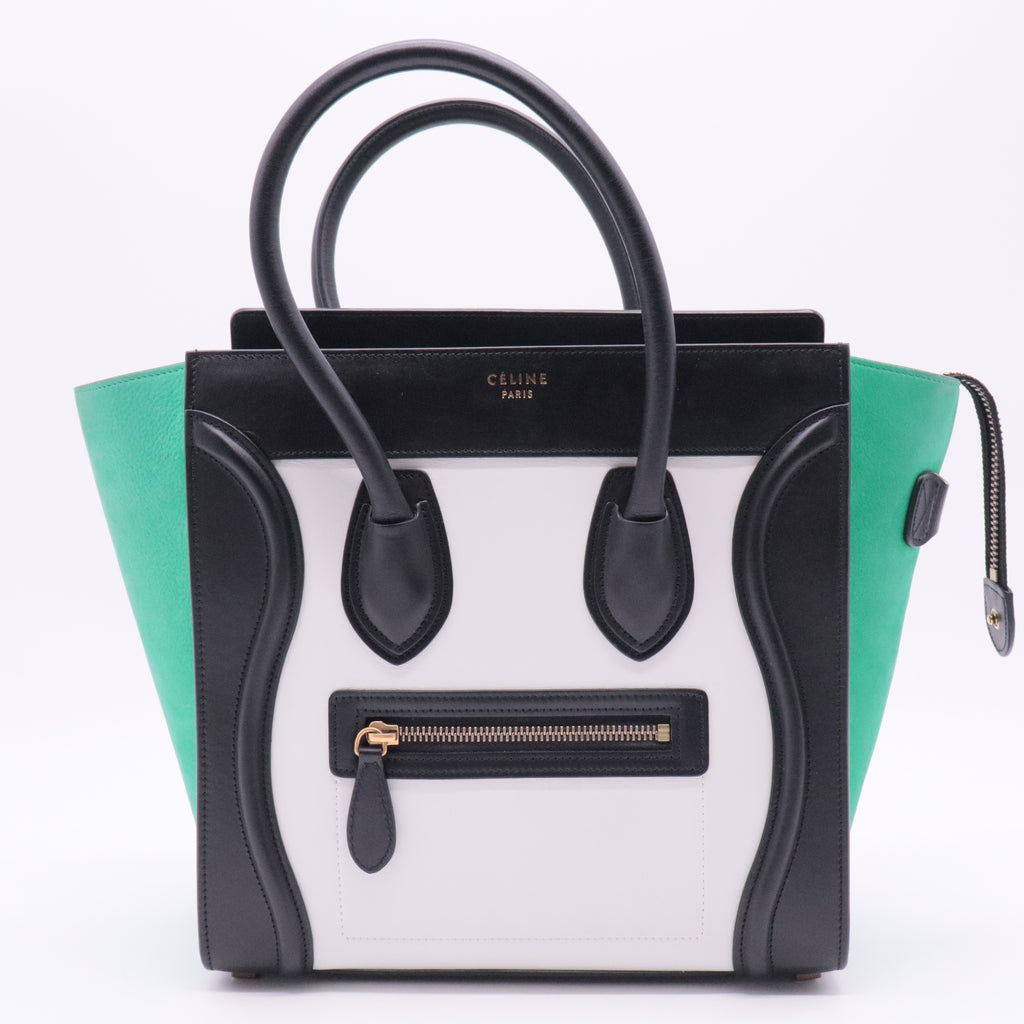 Tricolor Luggage Bag Leather Micro