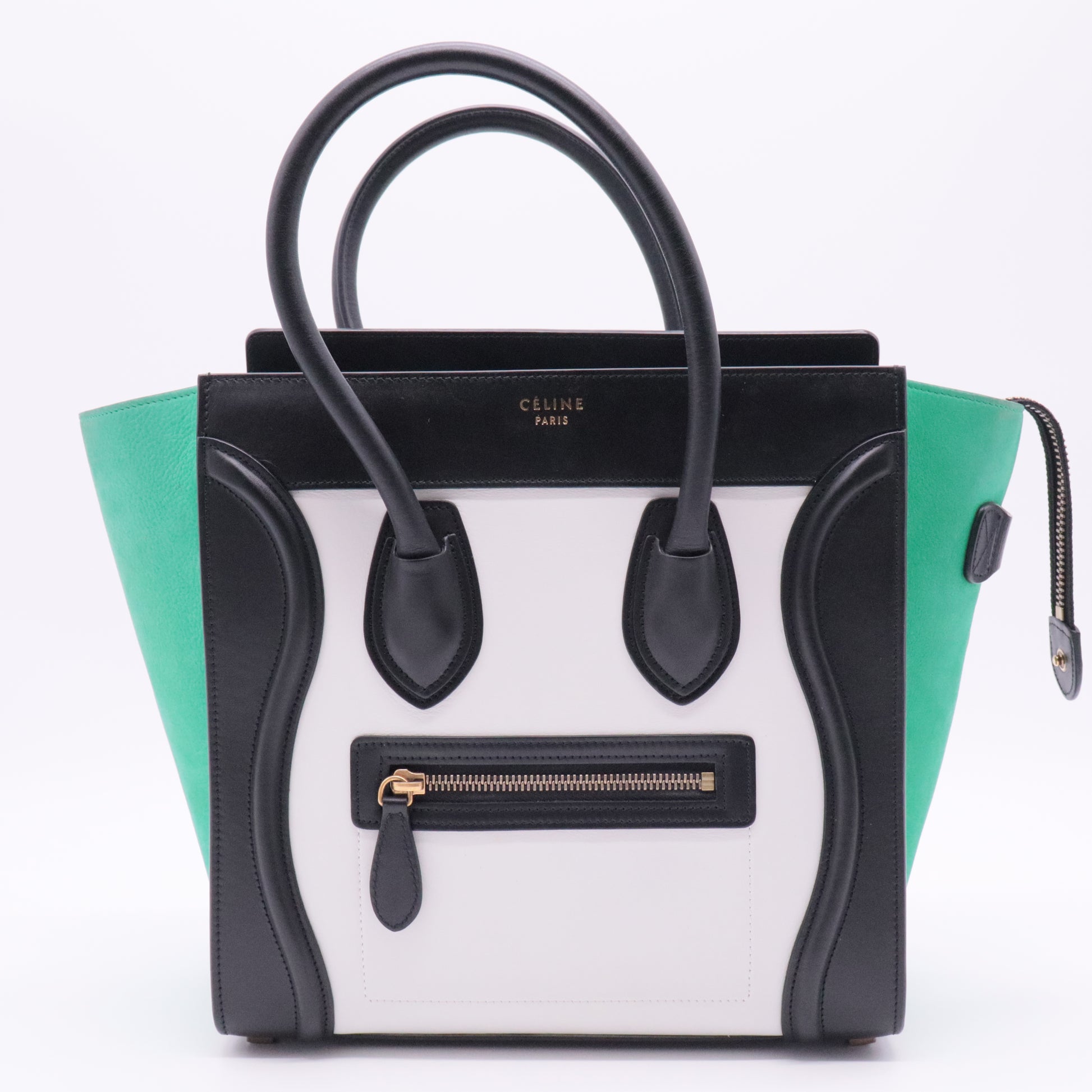 Tricolor Luggage Bag Leather Micro