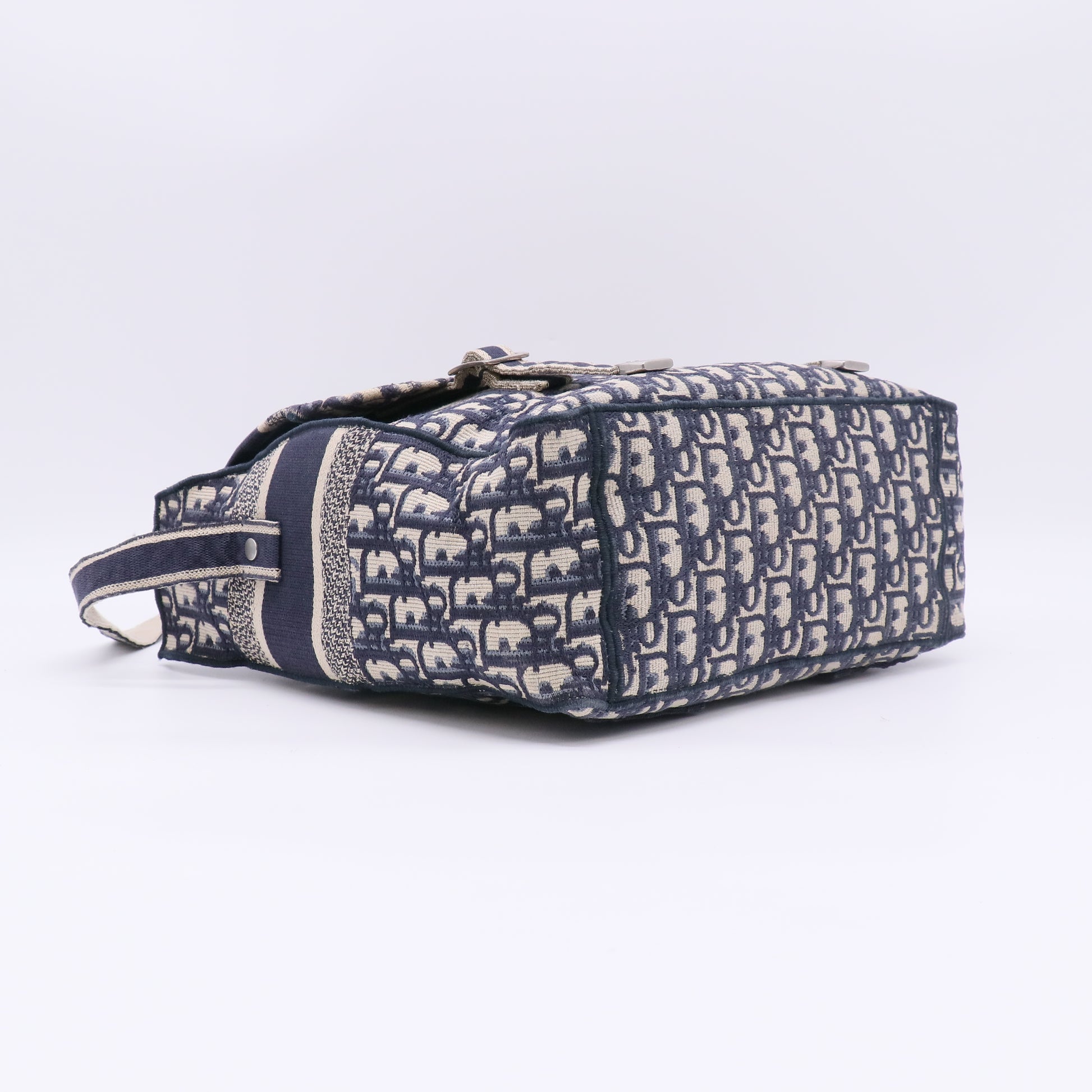 Christian Dior Blue Dior Oblique Embroidery Medium Diorcamp Bag Twins LDZ533
