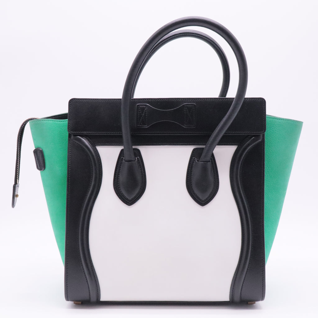 Tricolor Luggage Bag Leather Micro