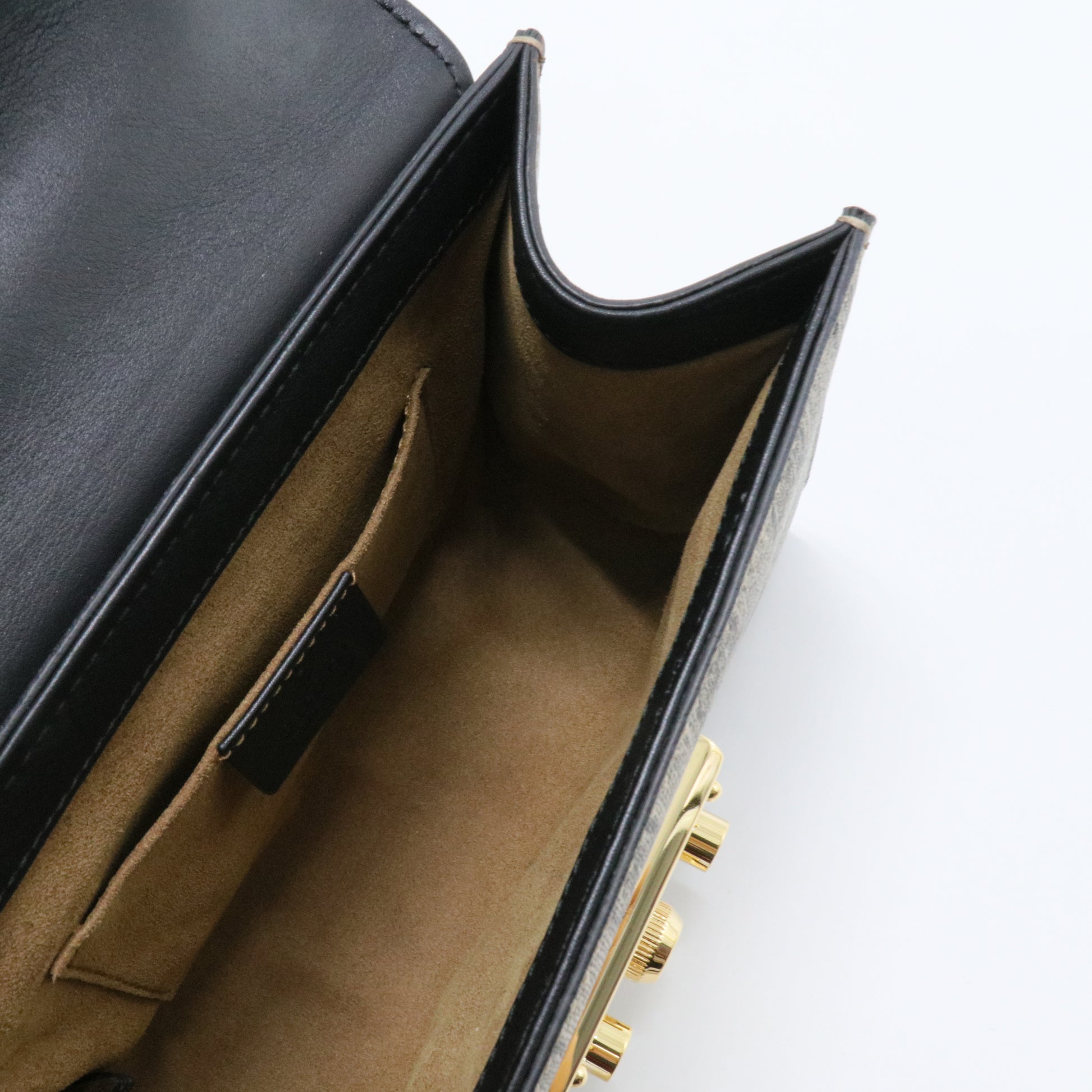 Padlock Shoulder Bag GG Coated Canvas and Leather Small