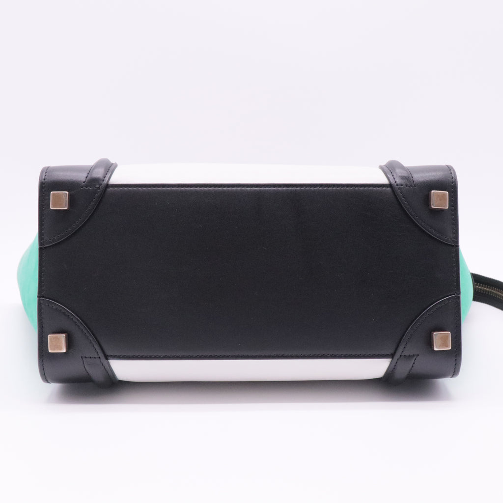 Tricolor Luggage Bag Leather Micro