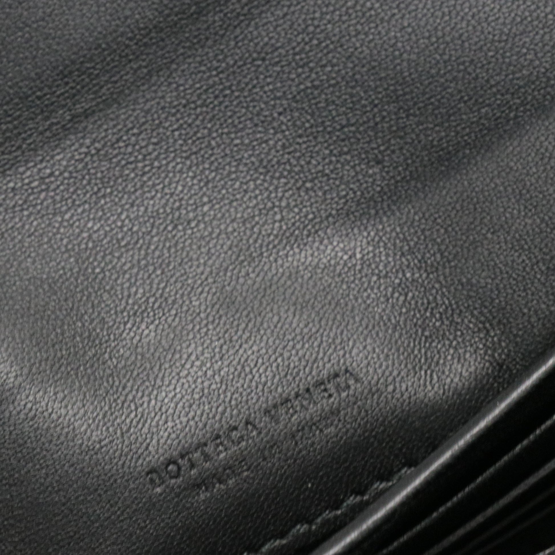Black Intrecciato Leather Flap Continental Wallet