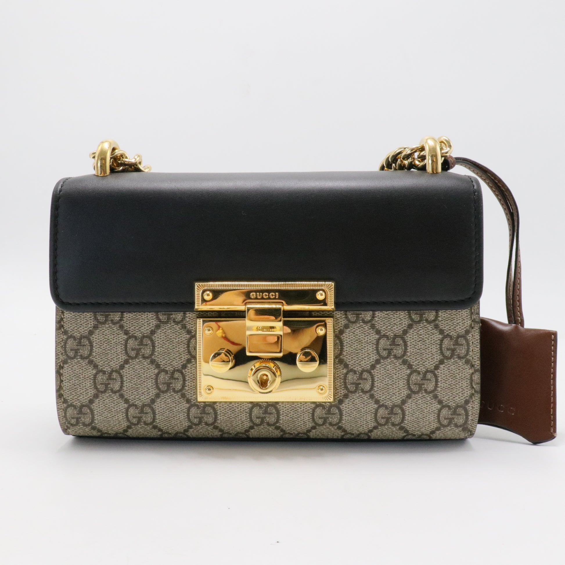 Padlock Shoulder Bag GG Coated Canvas and Leather Small