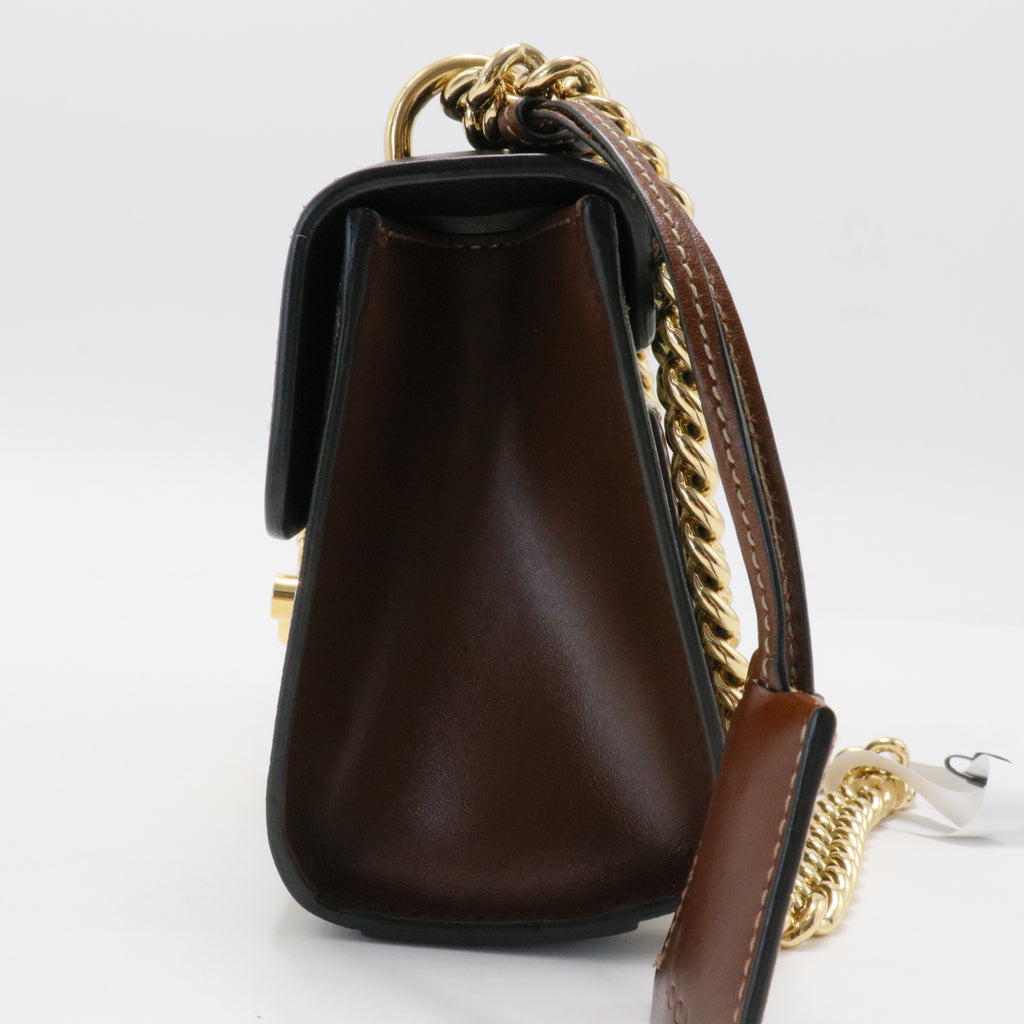 Padlock Shoulder Bag GG Coated Canvas and Leather Small
