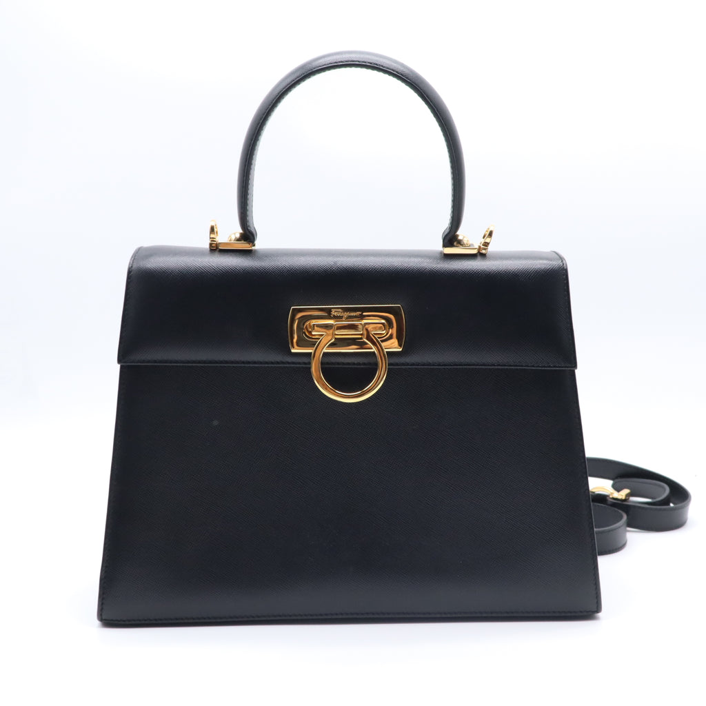 Gancini Convertible Top Handle Bag Leather Medium B21909