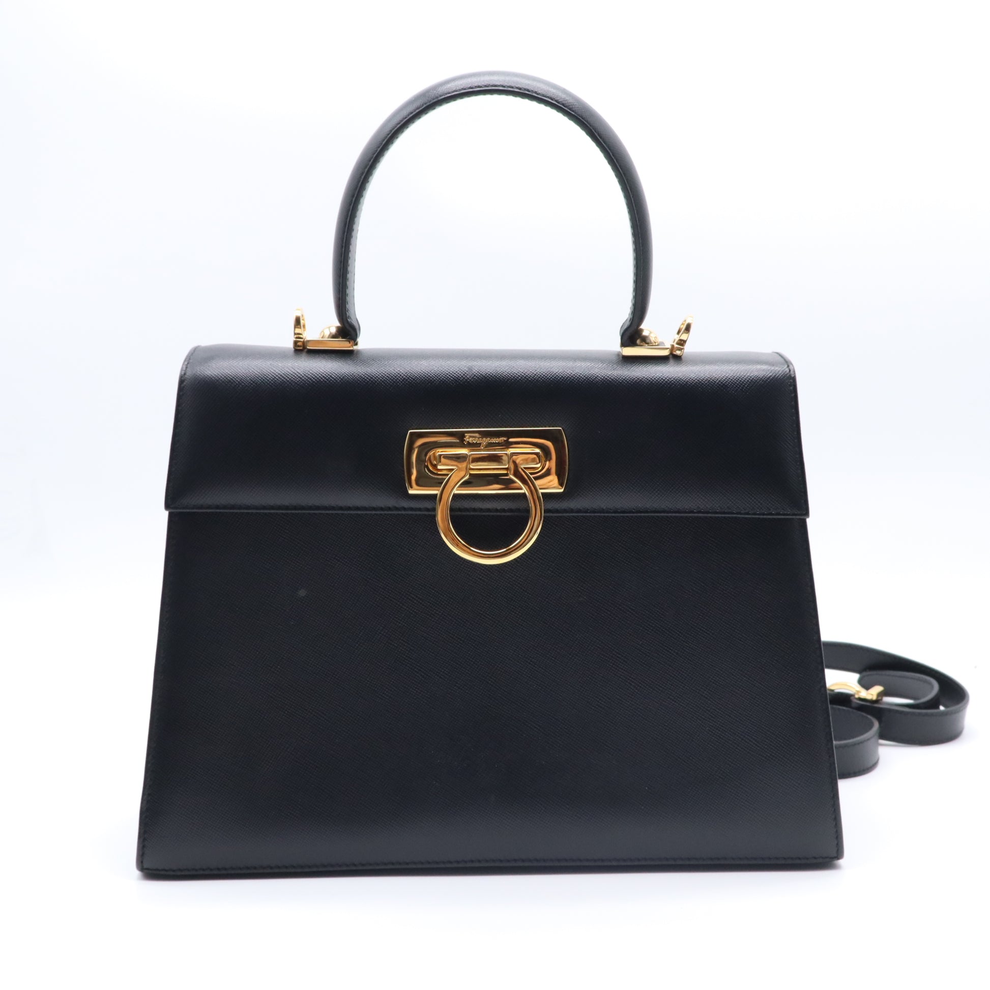 Gancini Convertible Top Handle Bag Leather Medium B21909