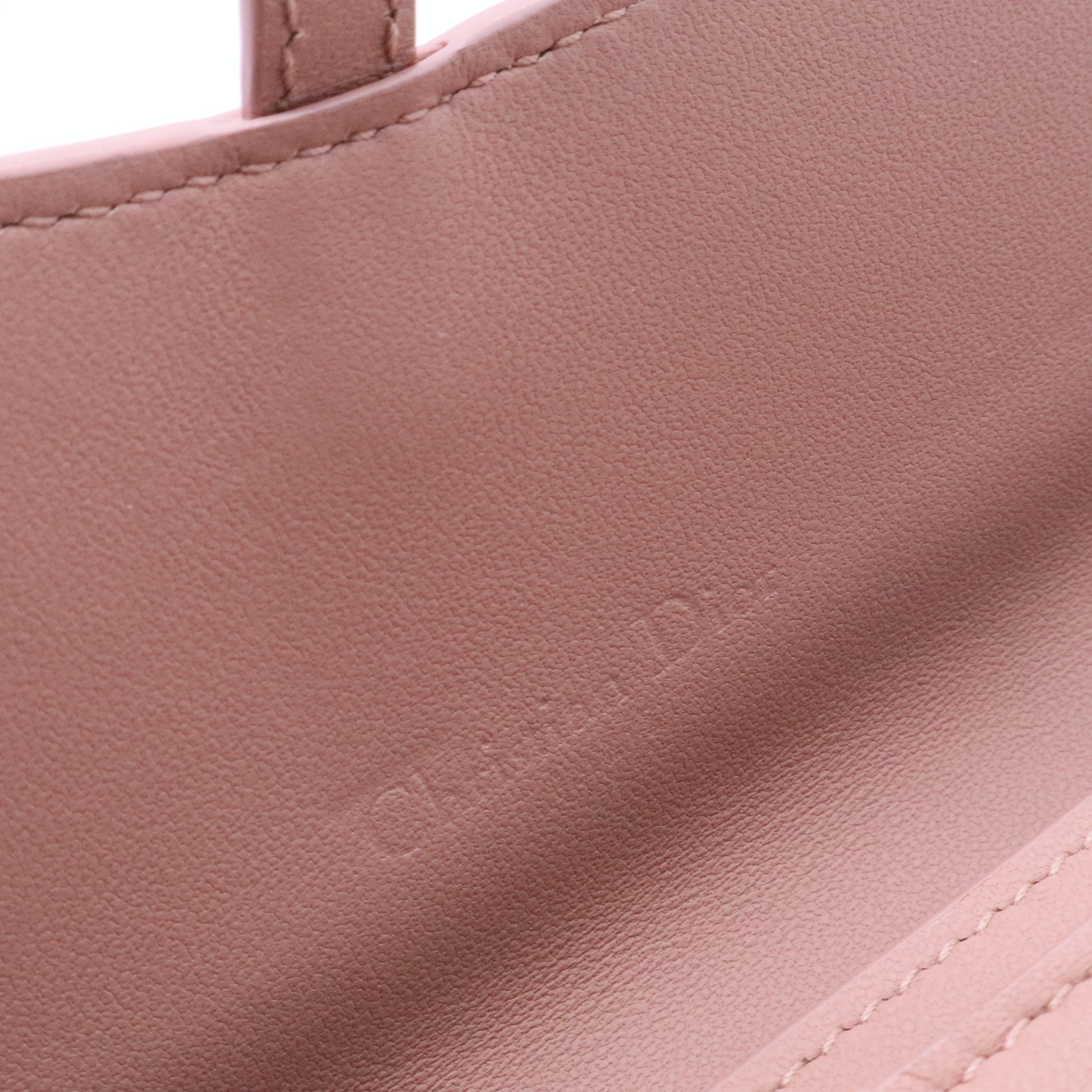 Saddle Leather Chain Wallet in Pink