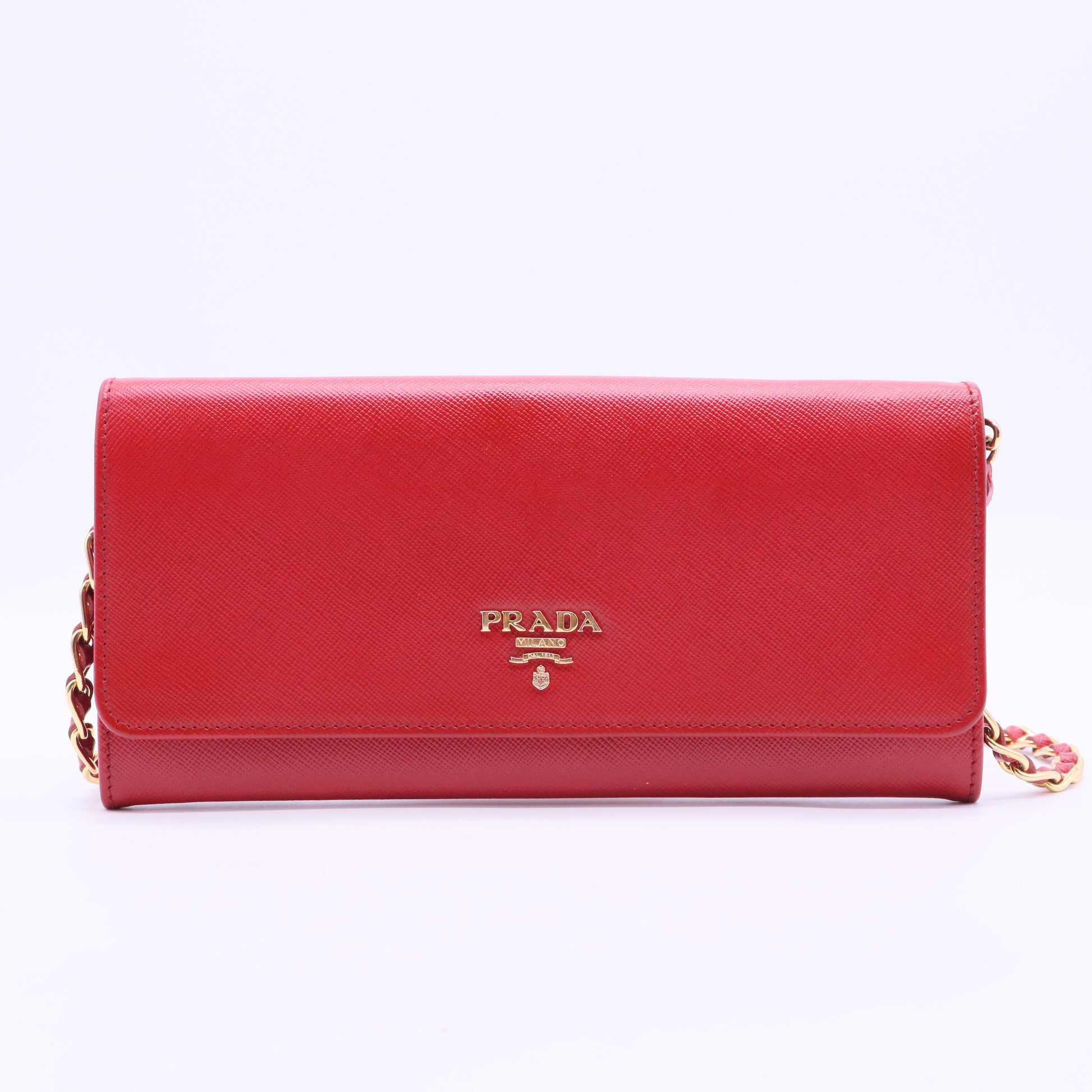 Saffiano Metal Wallet on Chain