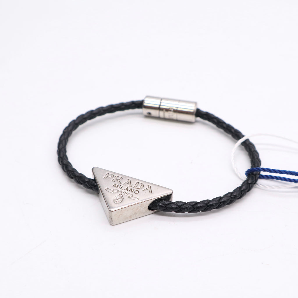 4KAppreciation Prada Black Silver Tone Bracelet Twins LDJ3145